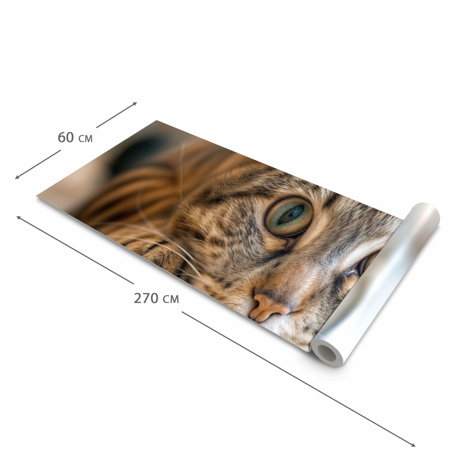 UV-beständiger Küchenteppich mit Motiv Katzenschmuseerlebnis in der Größe 60x240 cm