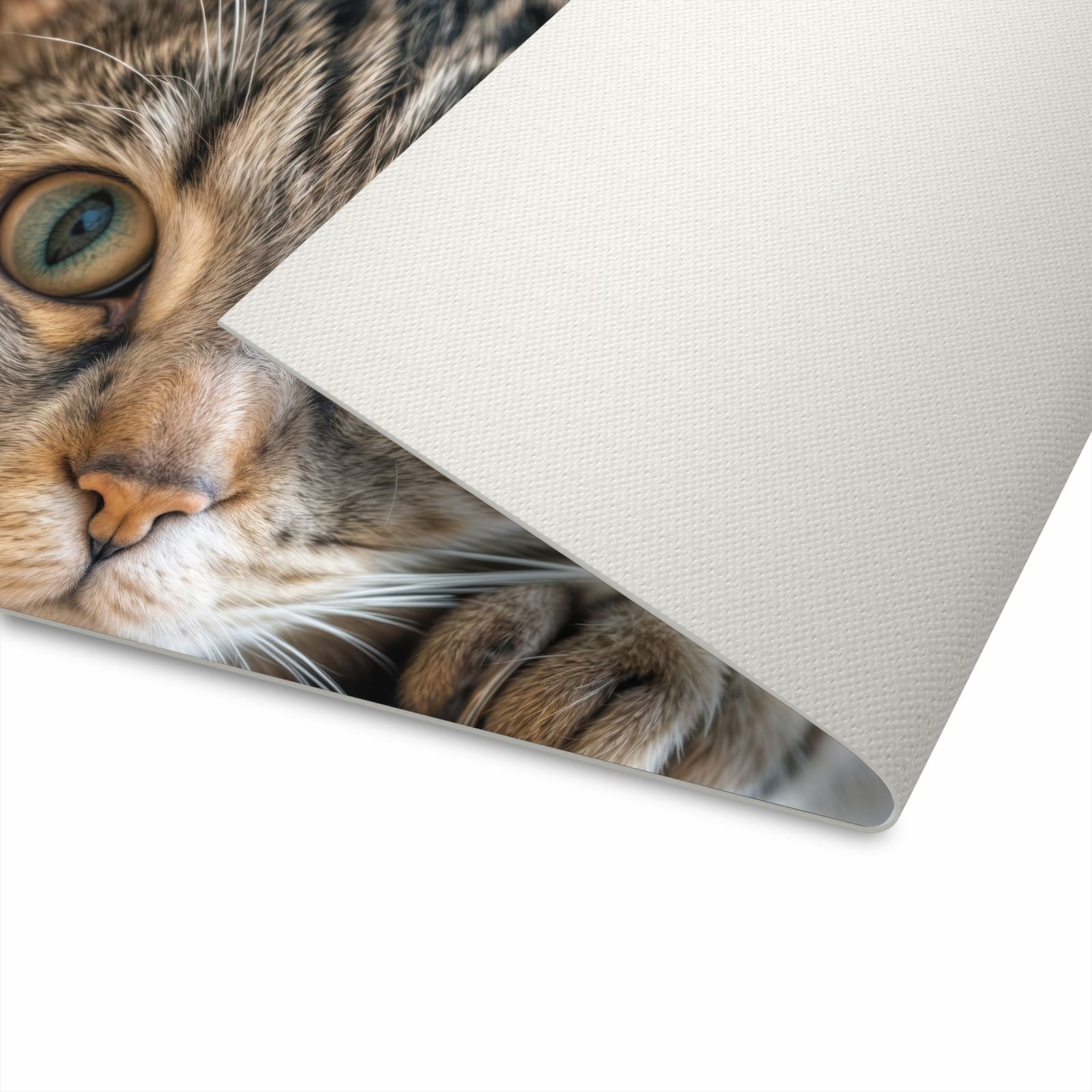 Feuchtigkeitsresistenter Küchenläufer mit Motiv Katzenschmuseerlebnis für die Unterseite