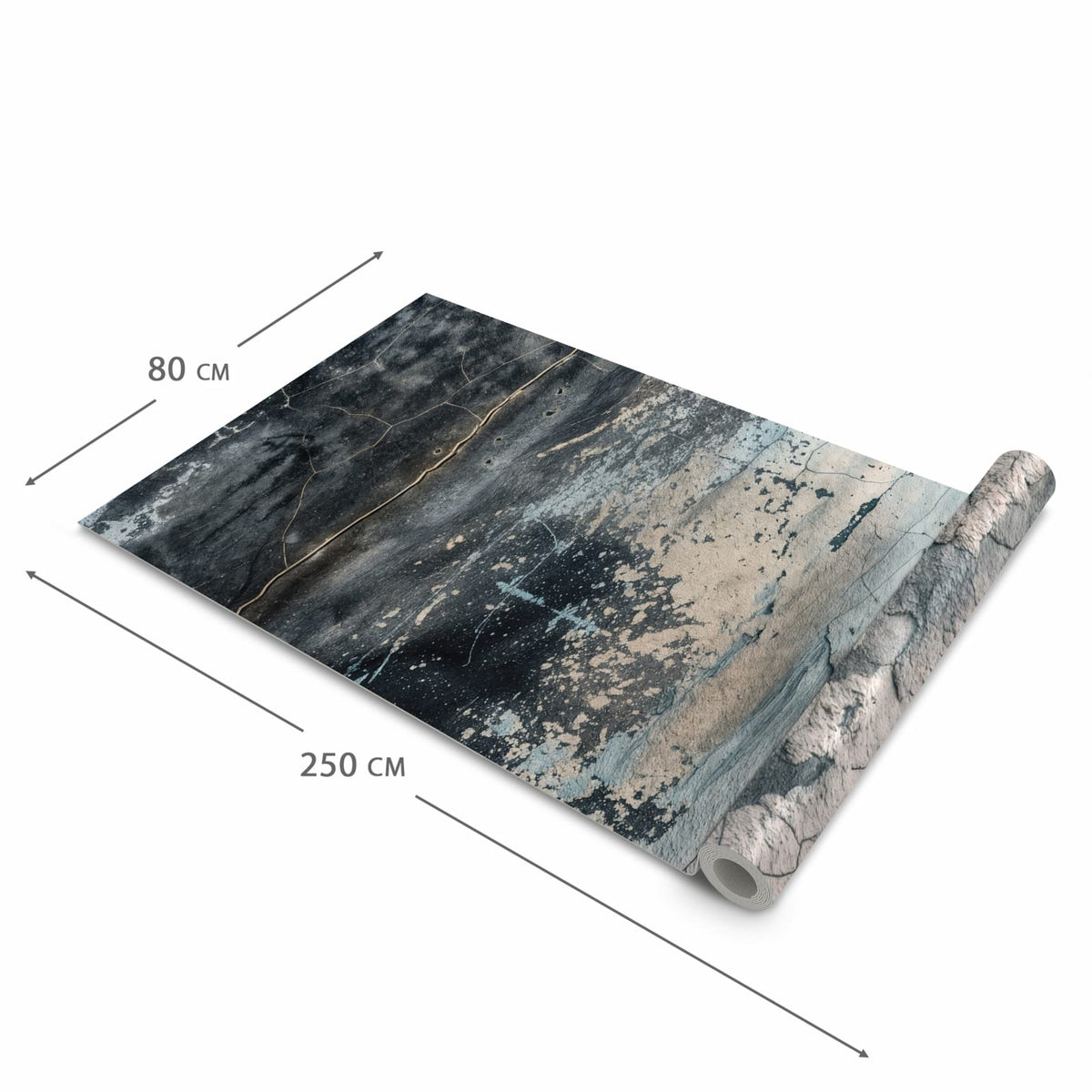 Bodenschonender Teppich fürs Esszimmer mit Motiv Abstrakte Textur in der Größe 60x240 cm