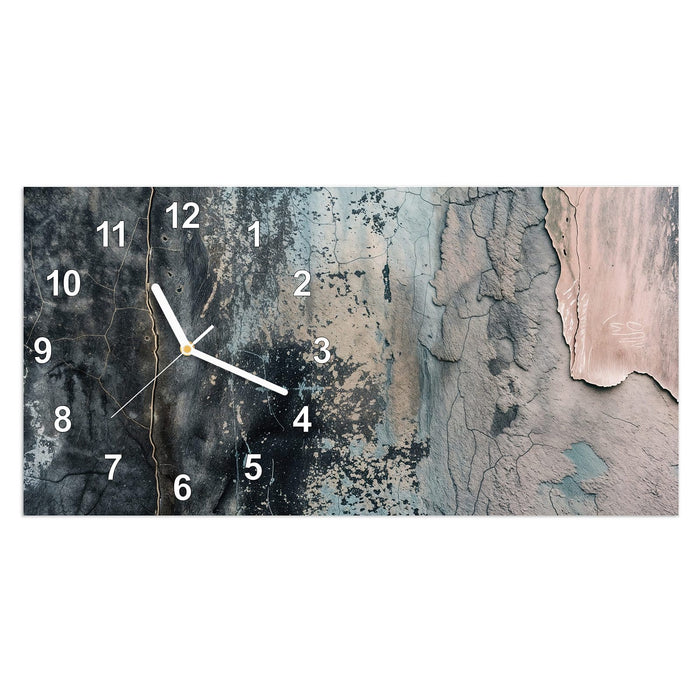 Wanduhr Abstrakte Fläche aus Glas – Querformat 60 × 30 cm mit Ziffernblatt Modern