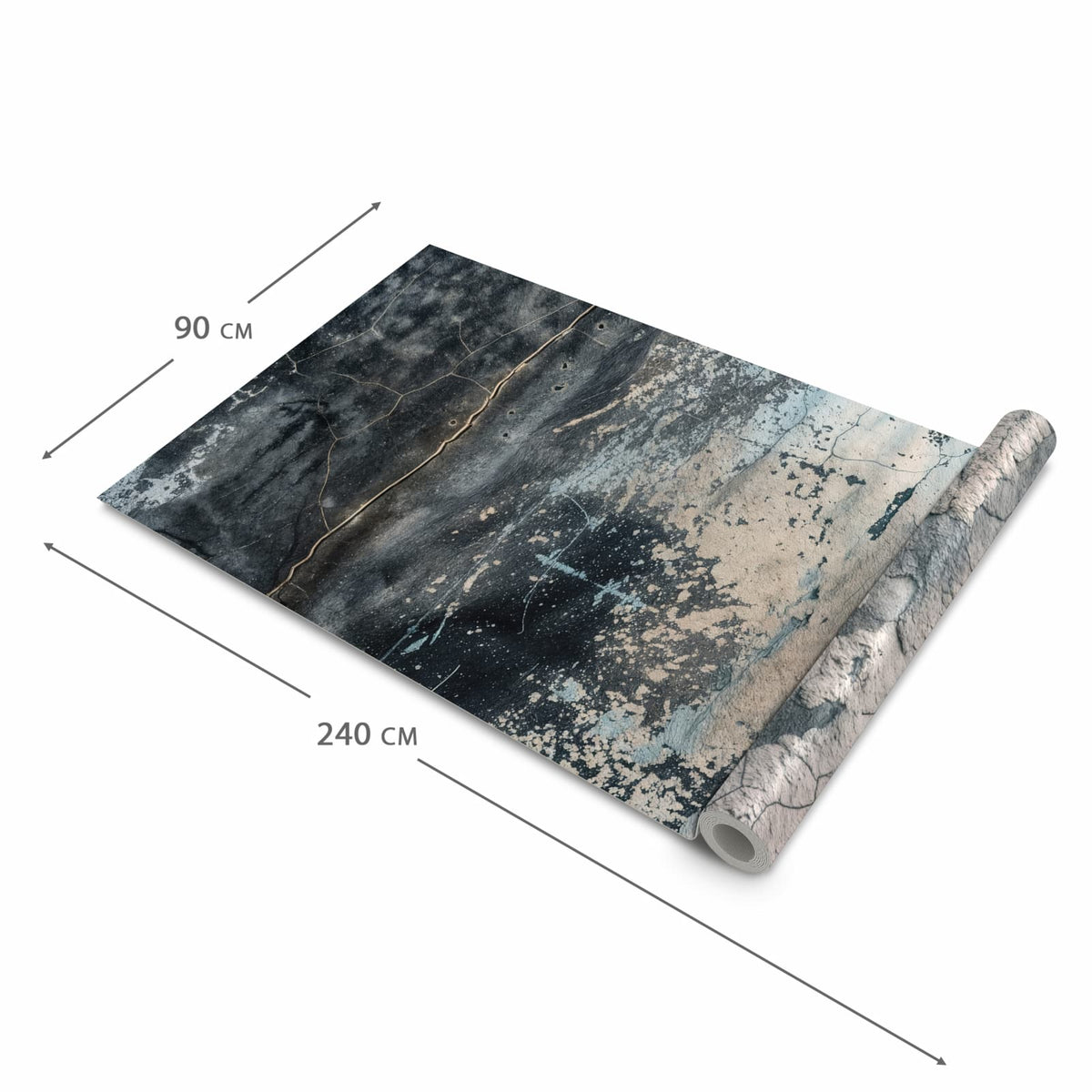 Formstabiler Bodenläufer Teppich mit Motiv Abstrakte Textur in der Grösse 60x240 cm
