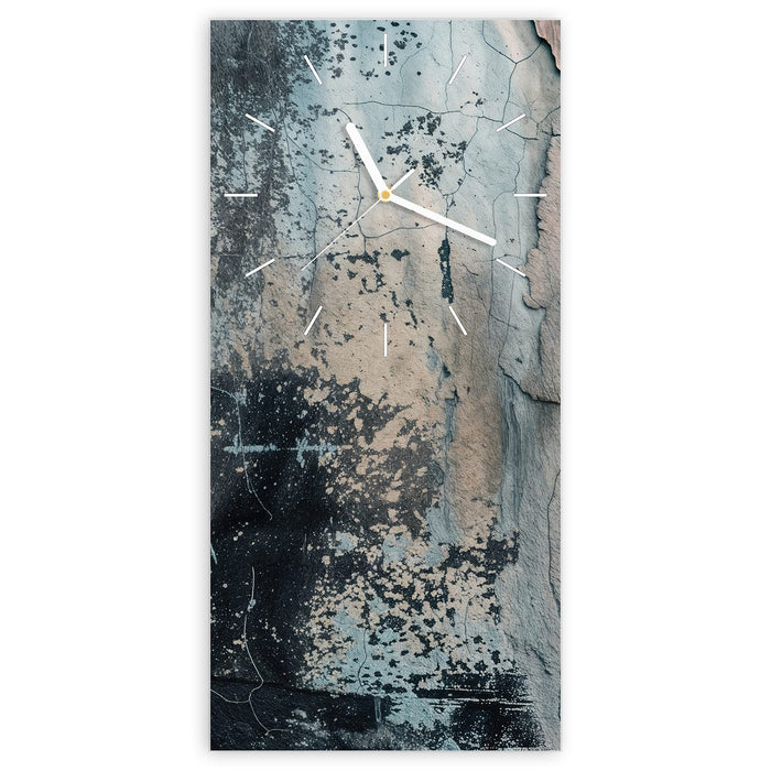 Wanduhr Abstrakte Fläche aus Glas – Hochformat 30 × 60 cm mit Ziffernblatt Linie