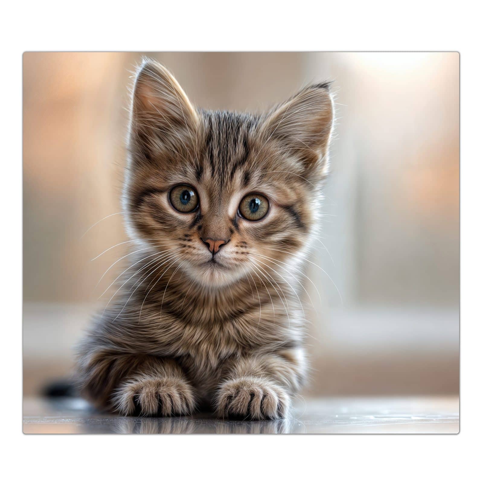 1-teilige Herdabdeckplatten aus Glas mit Katzenjunges-Motiv in der Frontansicht