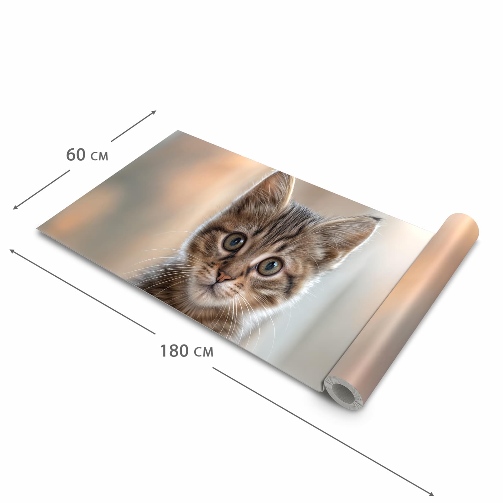UV-beständiger Küchenteppich mit Motiv Katzenjunges in der Grösse 60x180 cm