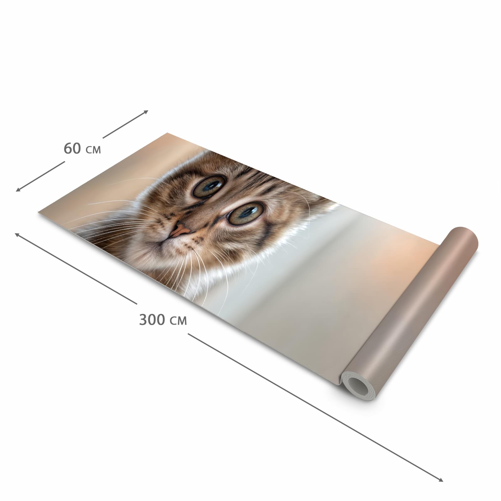 Fleckenresistenter Küchenläufer mit Motiv Katzenjunges in der Grösse 60x180 cm