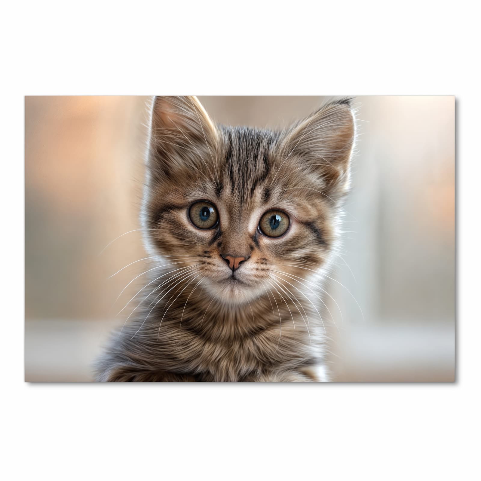 Geruchsneutraler großer Küchenteppich mit Motiv Katzenjunges in Frontansicht