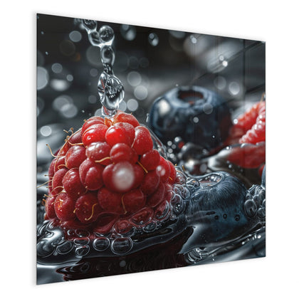 Magnettafel mit dem Motiv Himbeere und Blaubeeren