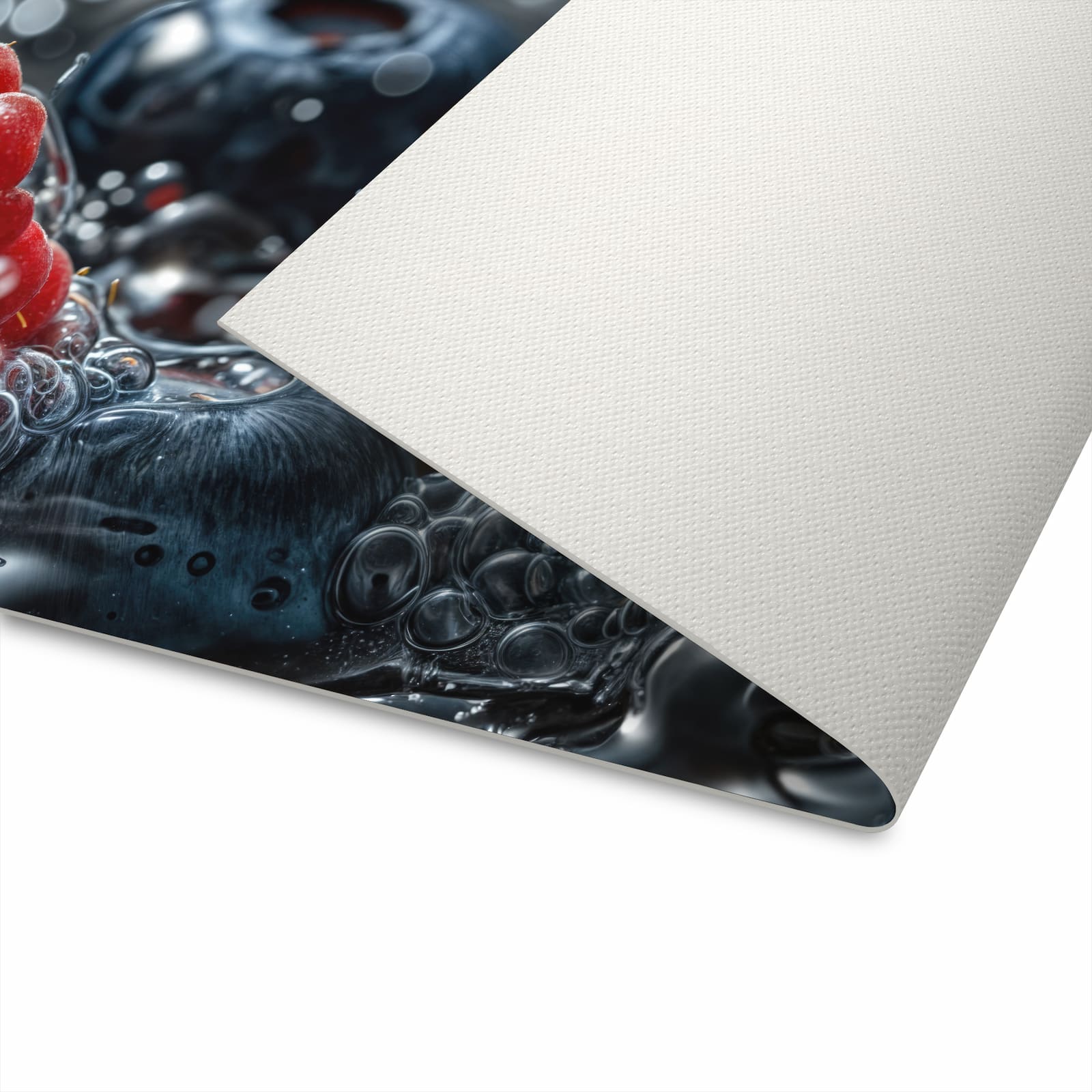 Waschbarer Küchenläufer mit Motiv Früchte im Wasser in der Unterseite