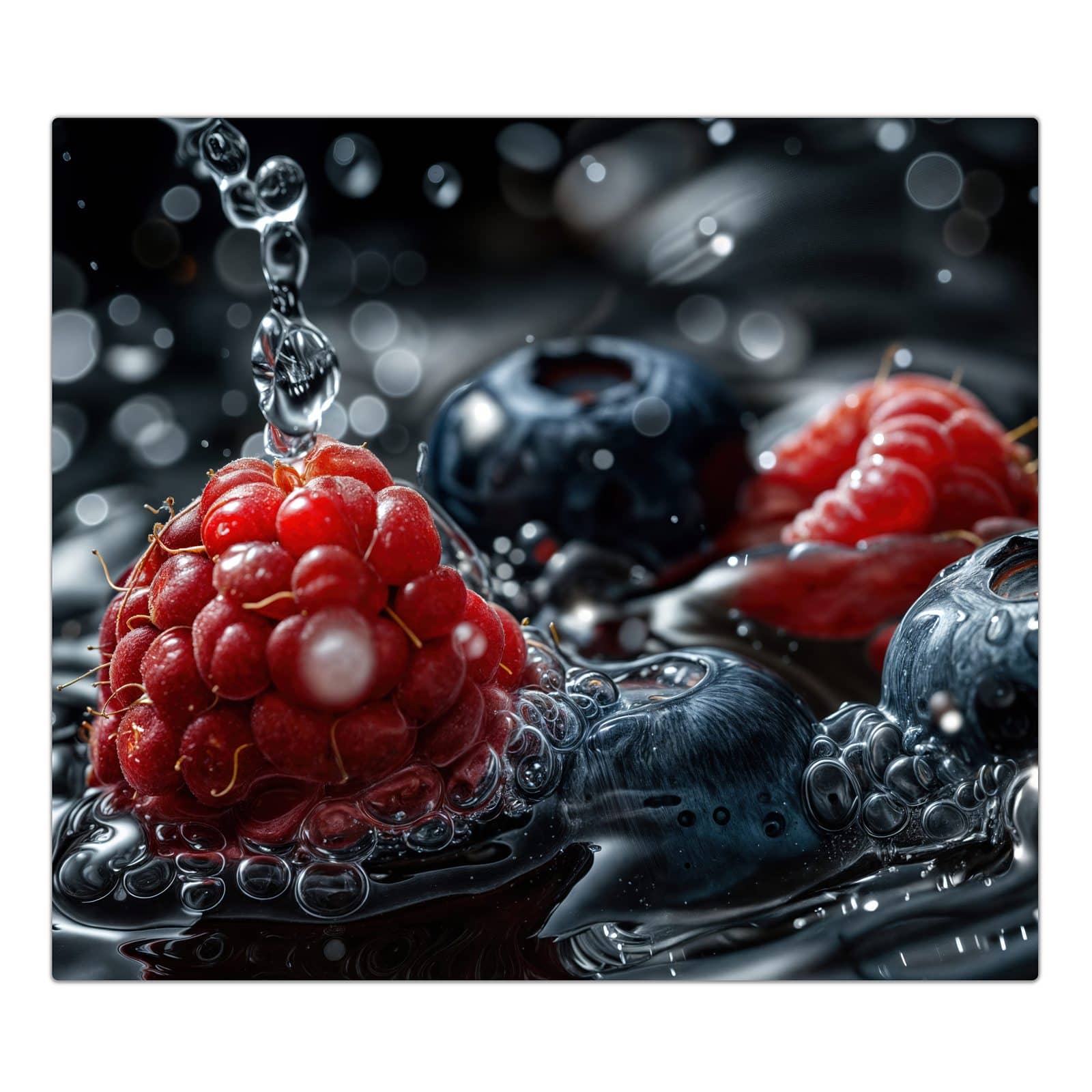 1-teilige Ceranfeld Abdeckplatten mit Früchte im Wasser-Motiv in der Frontansicht #grösse_1-Teilig (60x52cm)
