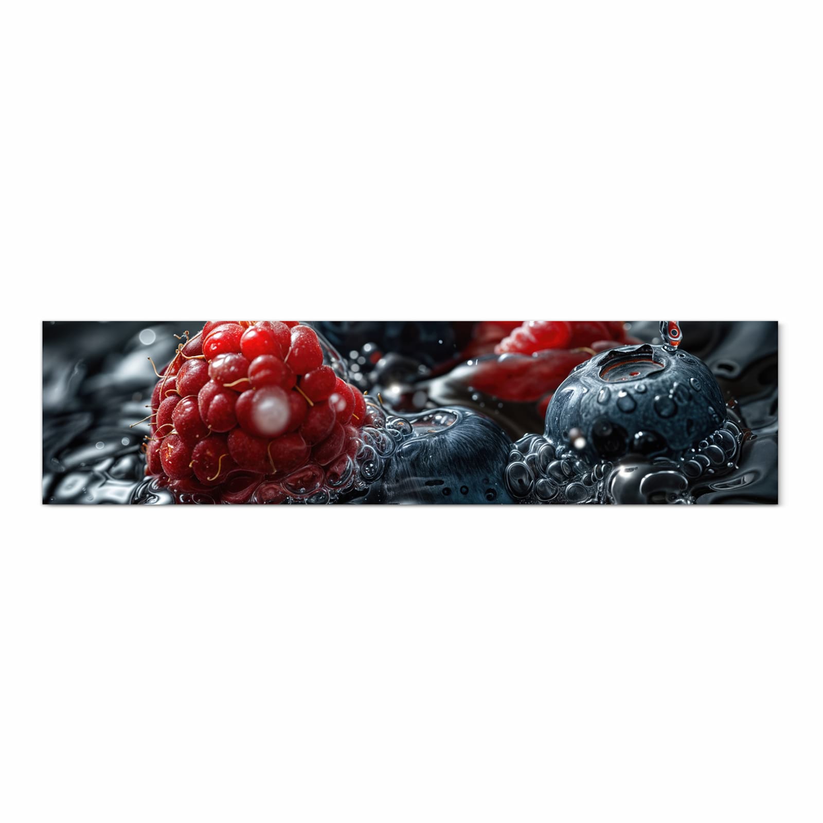 Bodenschonender rutschfester Küchenteppich mit Motiv Früchte im Wasser in Frontansicht