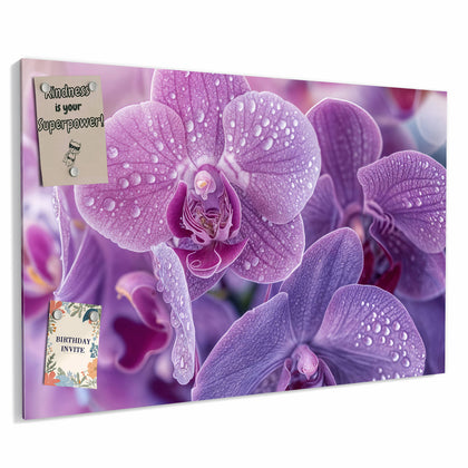 Metall Magnettafel mit dem Motiv Orchideenblüten