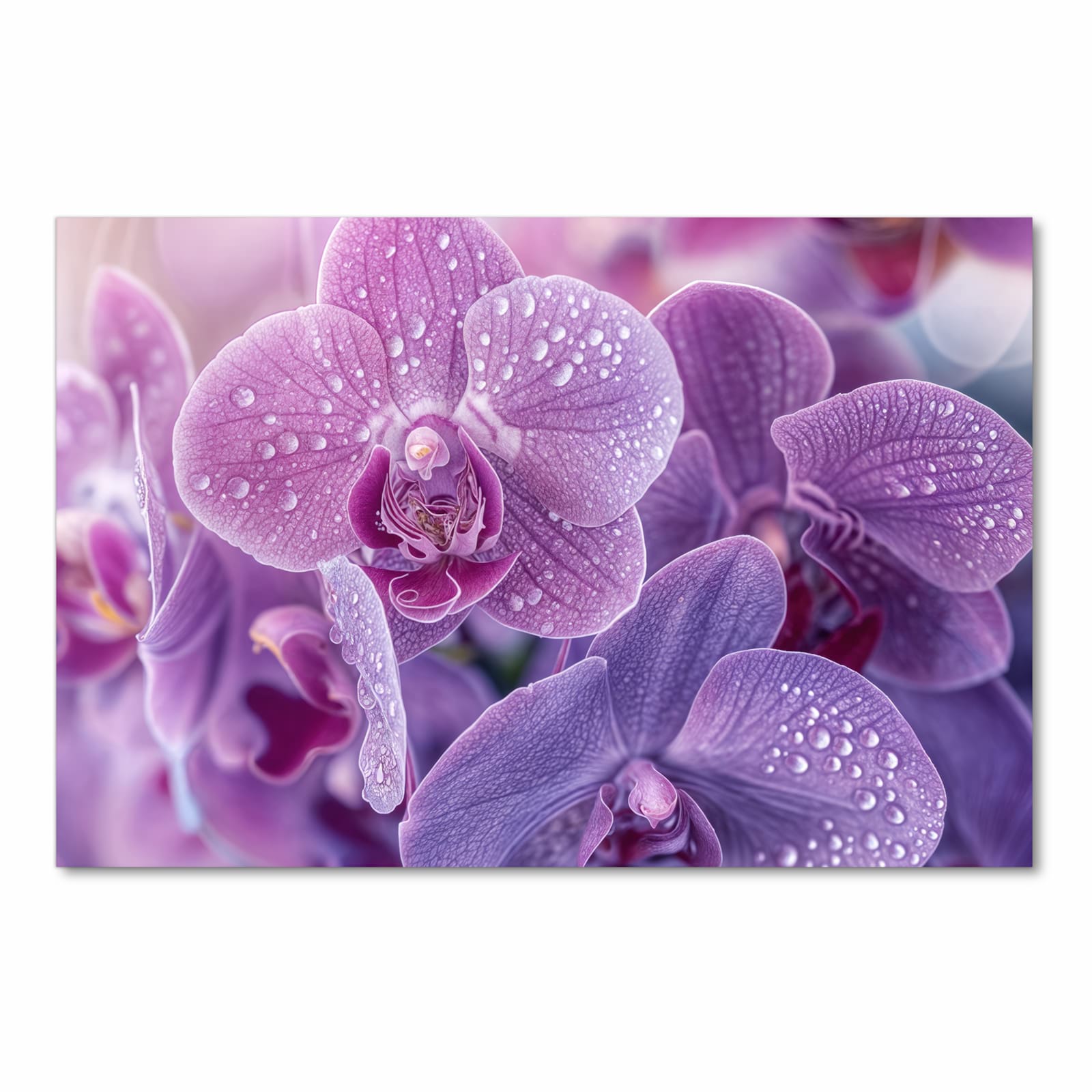 Pflegeleichter Küchenläufer mit Motiv Orchideenblüten in Frontansicht