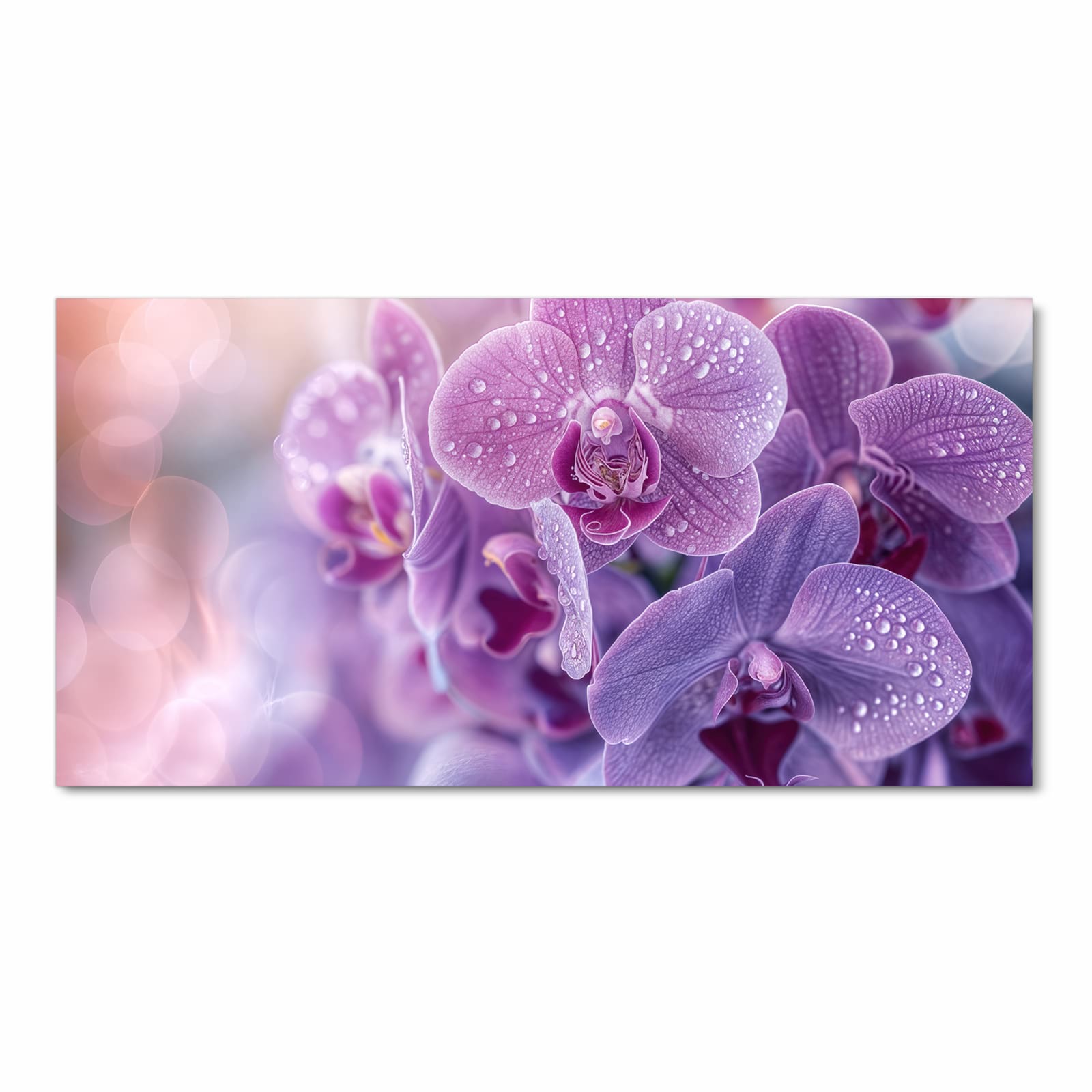 Geruchsneutraler Küchenläufer mit Motiv Orchideenblüten in Frontansicht