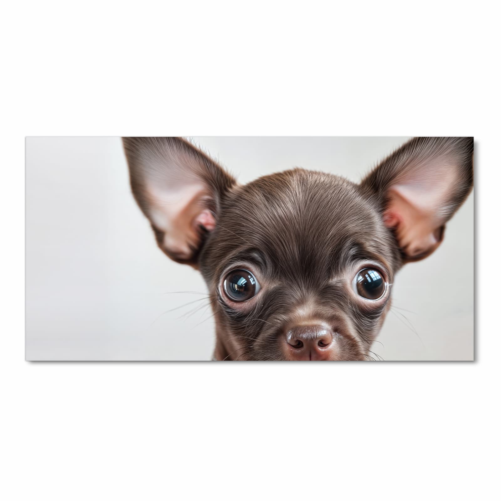 Farbbeständiger abwaschbarer Küchenläufer mit Motiv Niedlicher Welpenblick in Frontansicht