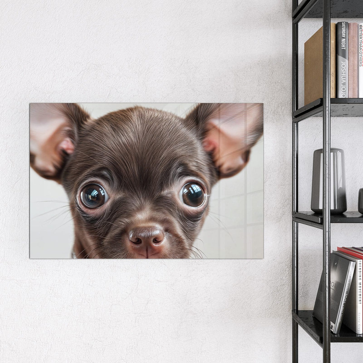 9 Größen – von 30 × 30 bis 120 × 90 cm – Magnettafel - Chihuahua mit Halsband