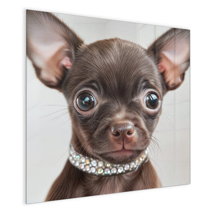 Magnettafel mit dem Motiv Chihuahua mit Halsband