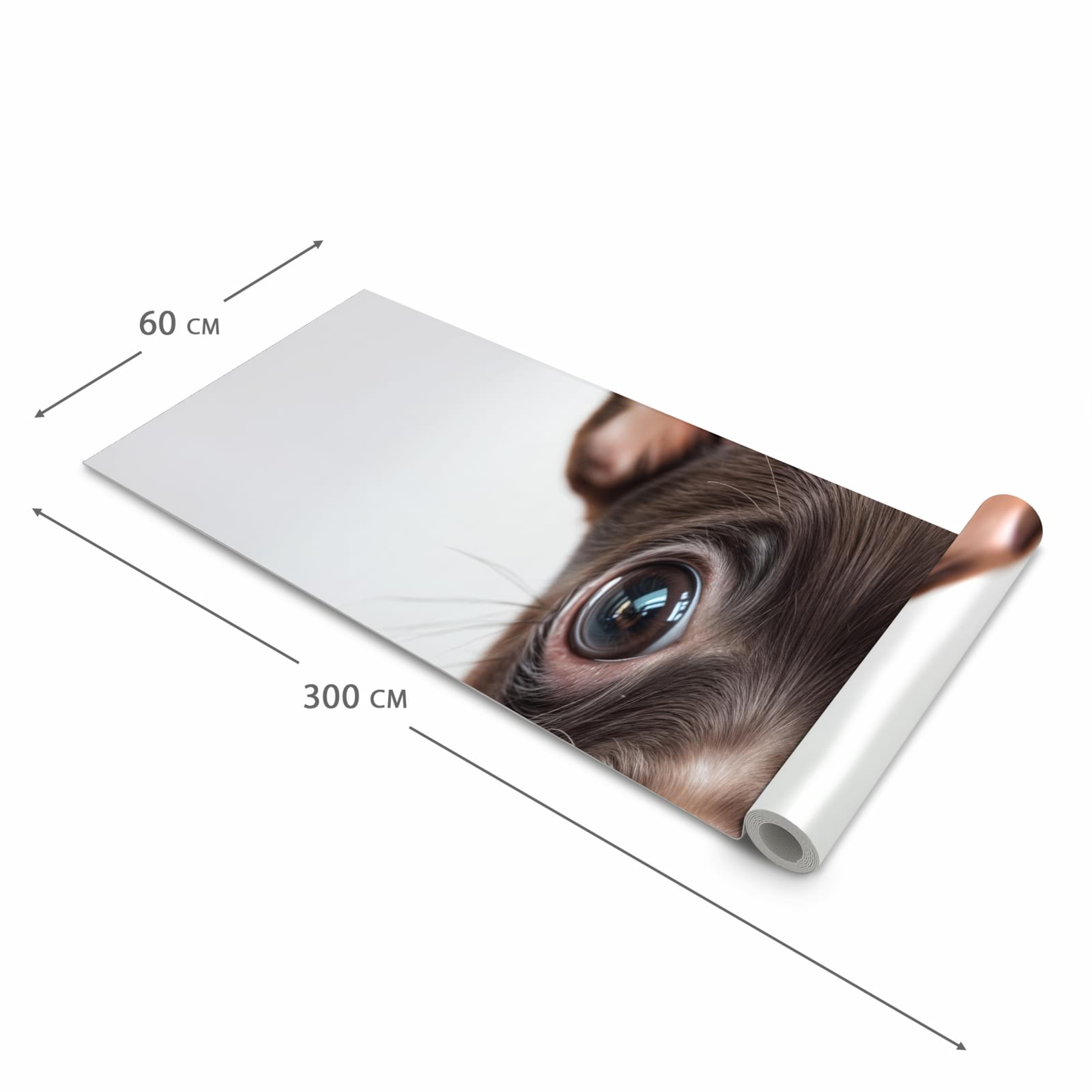 Dünner waschbarer Küchenteppich mit Motiv Niedlicher Welpenblick in der Grösse 60x150 cm