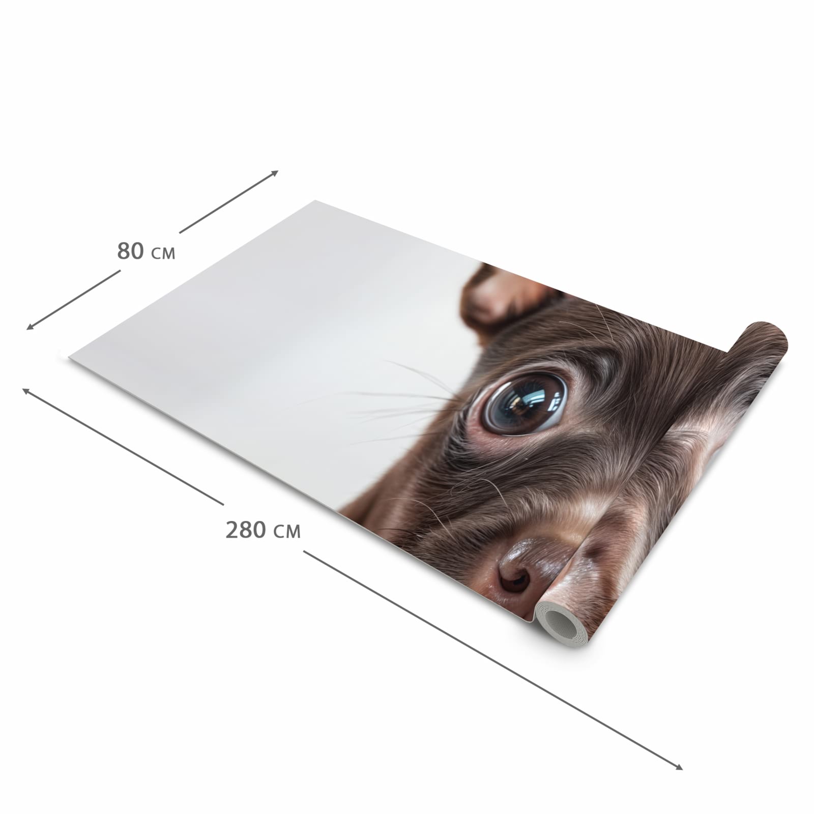 Bodenläufer mit Motiv Niedlicher Welpenblick in der Grösse 60x150 cm für sichere Aufbewahrung