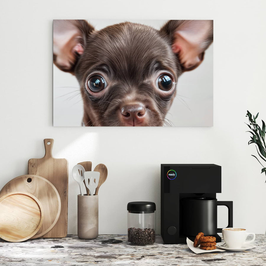 Maße Metall Magnettafel - Chihuahua mit Halsband