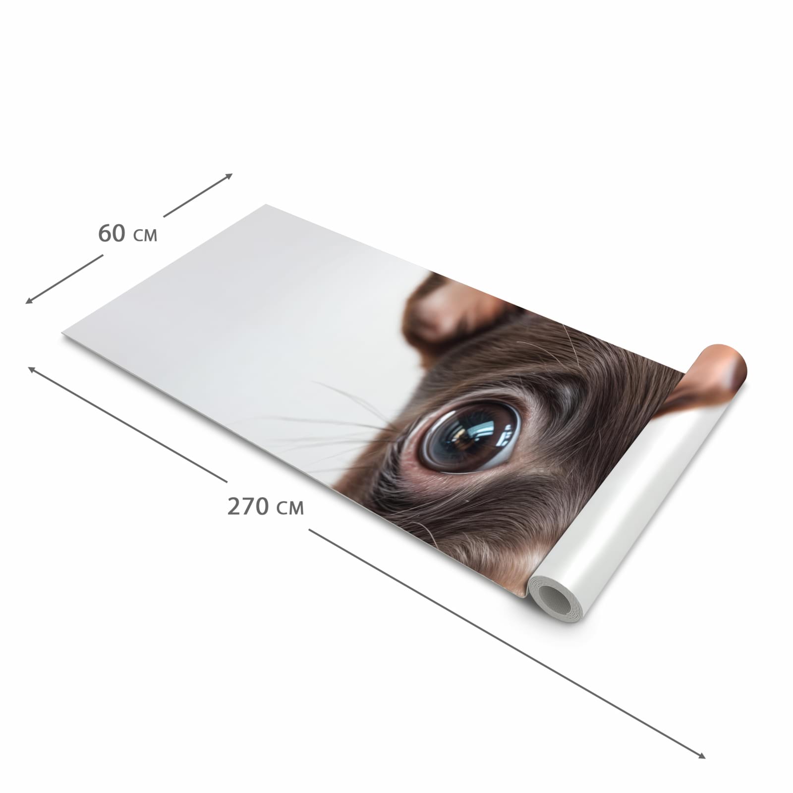 Bodenschonender rutschfester Küchenteppich mit Motiv Niedlicher Welpenblick in der Grösse 60x150 cm