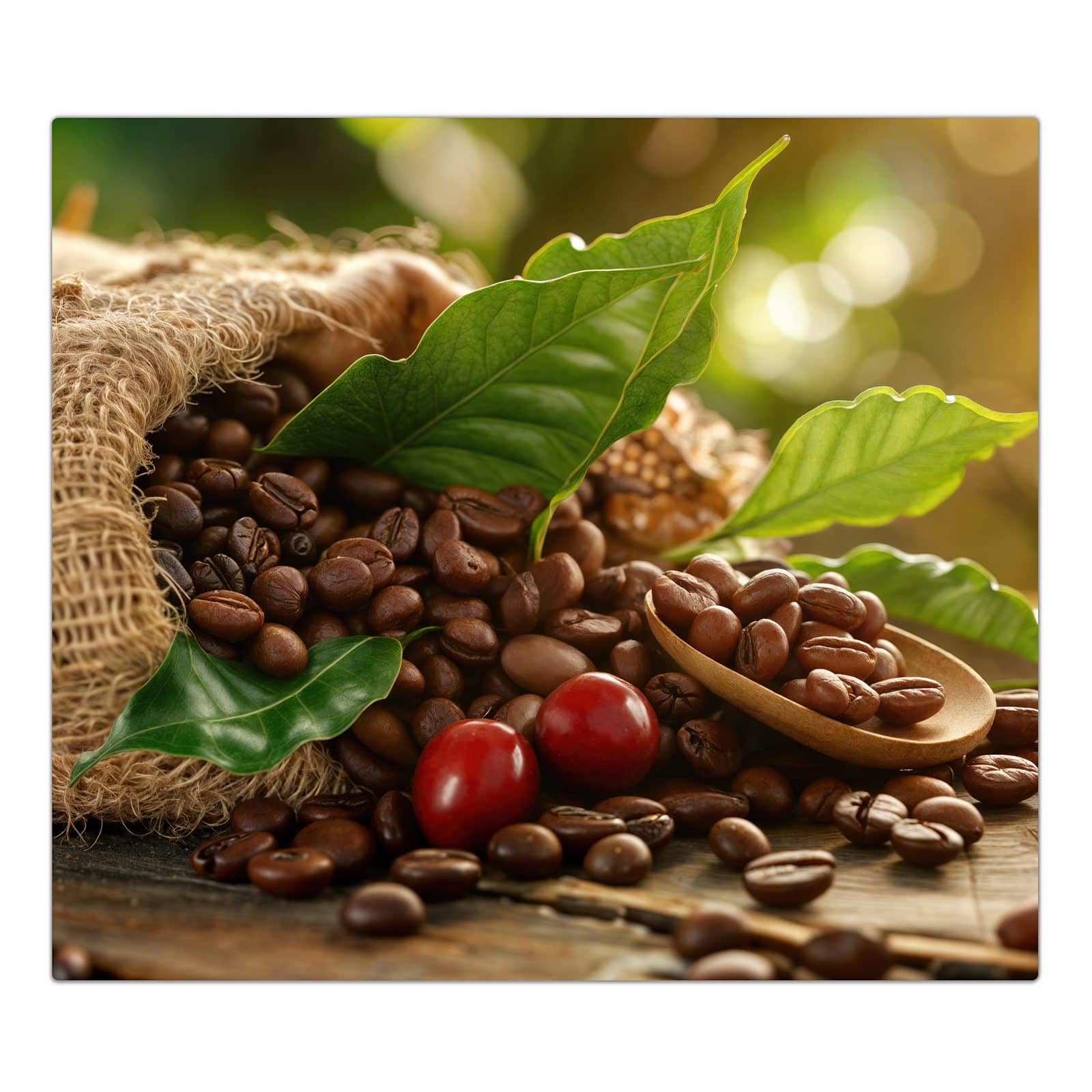 1-teilige Ceranfeld Abdeckplatten mit Kaffeebohnen-Motiv in der Frontansicht #grösse_1-Teilig (60x52cm)
