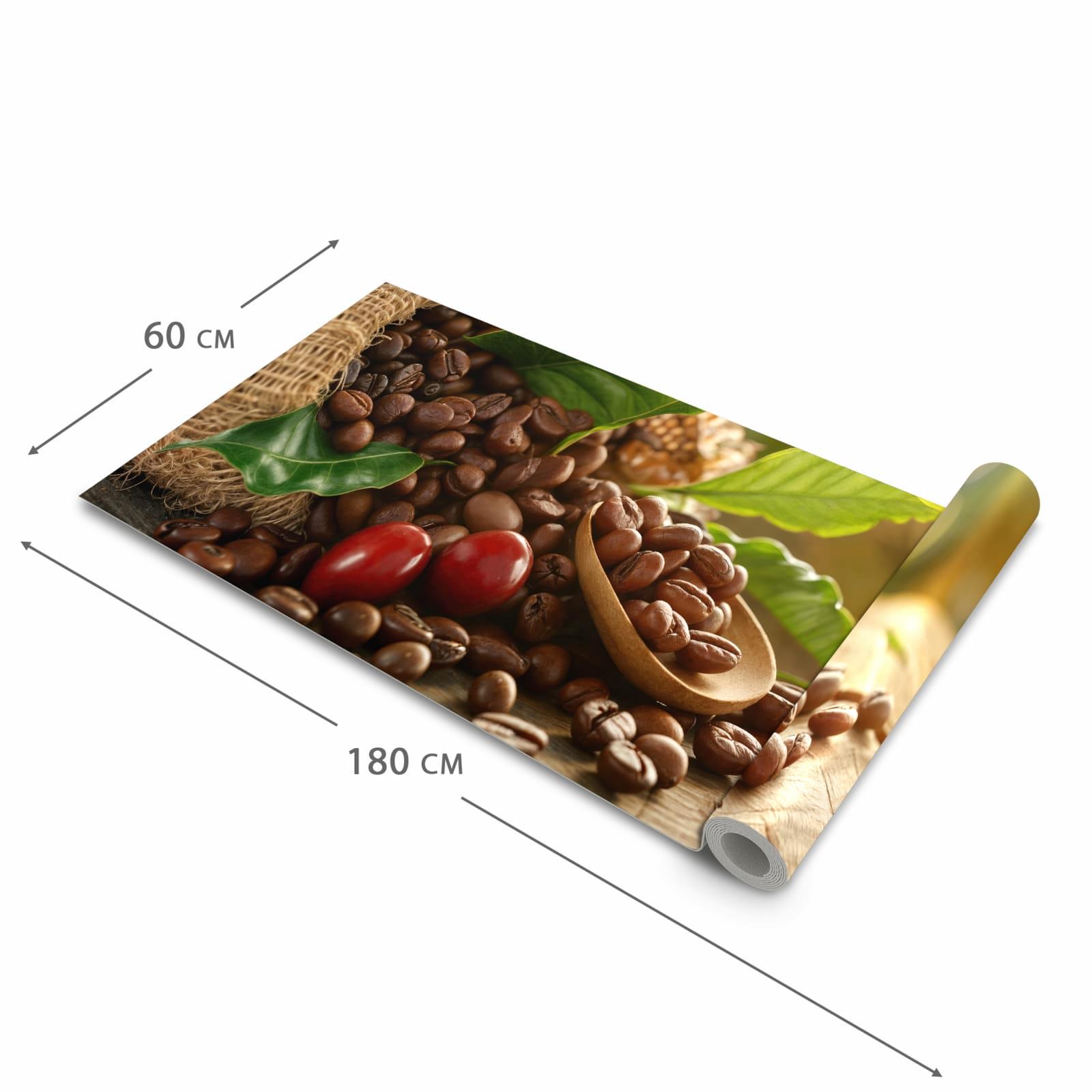 Schmutzabweisender Läufer für die Küche mit Motiv Kaffeebohnen in der Grösse 60x120 cm