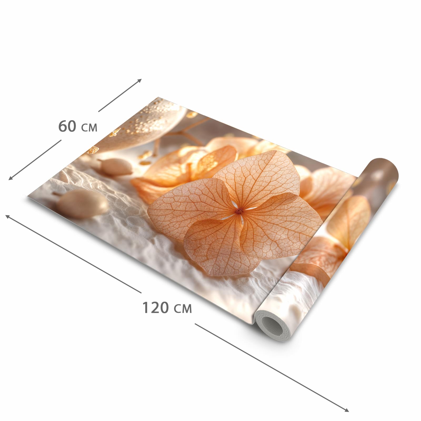 Rutschfester Küchenläufer mit Motiv Blumenarrangement in der Grösse 60x120 cm