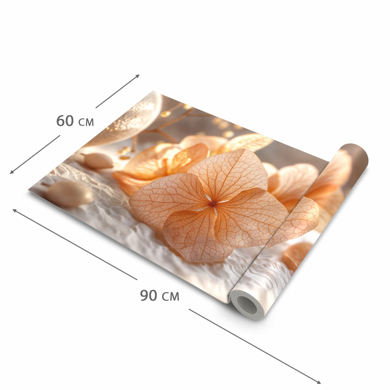 Formstabiler abwaschbarer Küchenteppich mit Motiv Blumenarrangement in der Grösse 60x120 cm