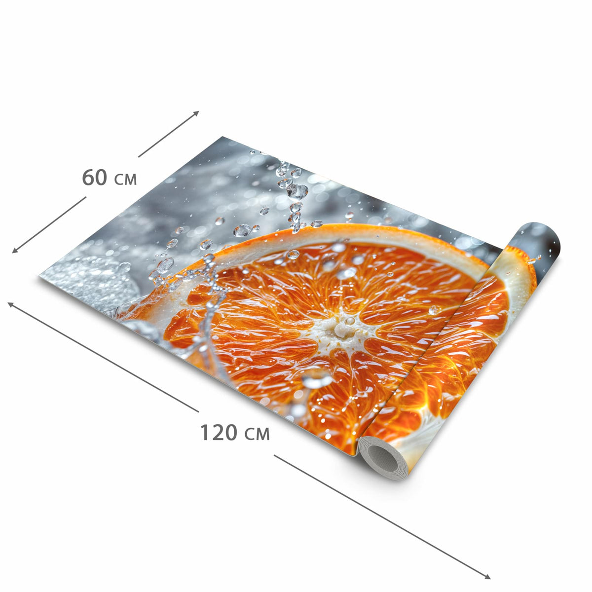 Schmutzabweisender Küchenteppich mit Motiv Orangenscheibe Spritz in der Grösse 60x120 cm