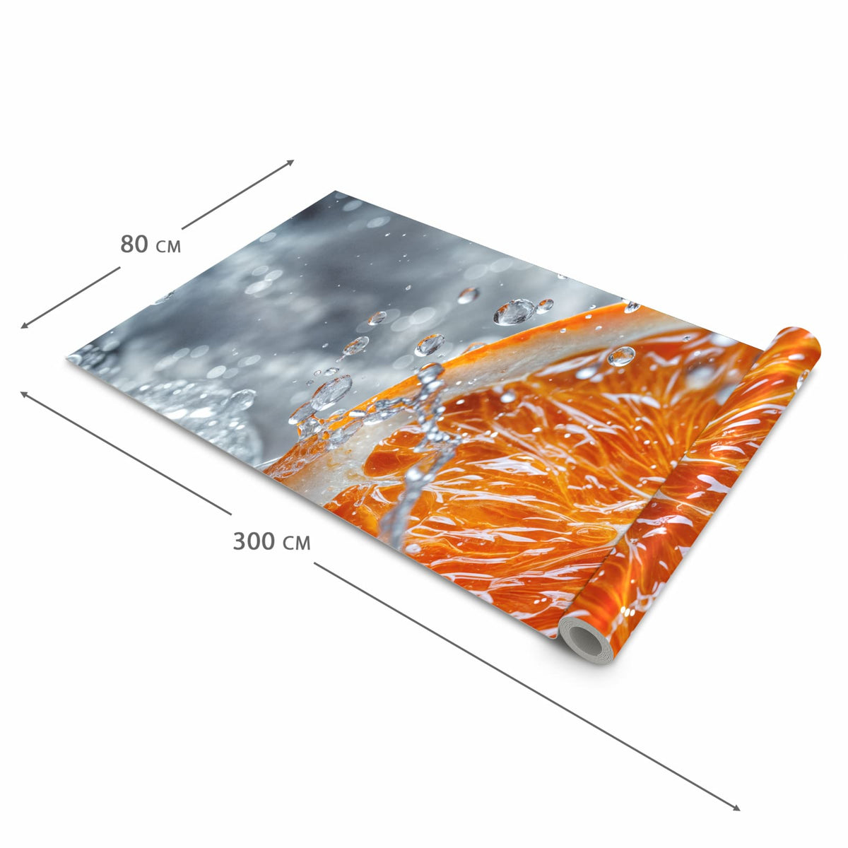 Strapazierfähiger rutschfester Küchenläufer mit Motiv Orangenscheibe Spritz in der Größe 60x120 cm