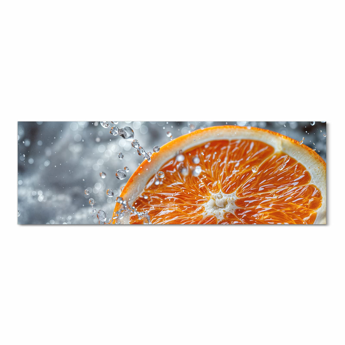 Bodenschonender rutschfester Läufer mit Motiv Orangenscheibe Spritz in Frontansicht