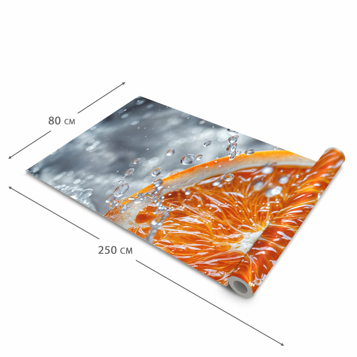 Waschbarer Küchenläufer mit Motiv Orangenscheibe Spritz in der Größe 60x120 cm, angenehme Haptik