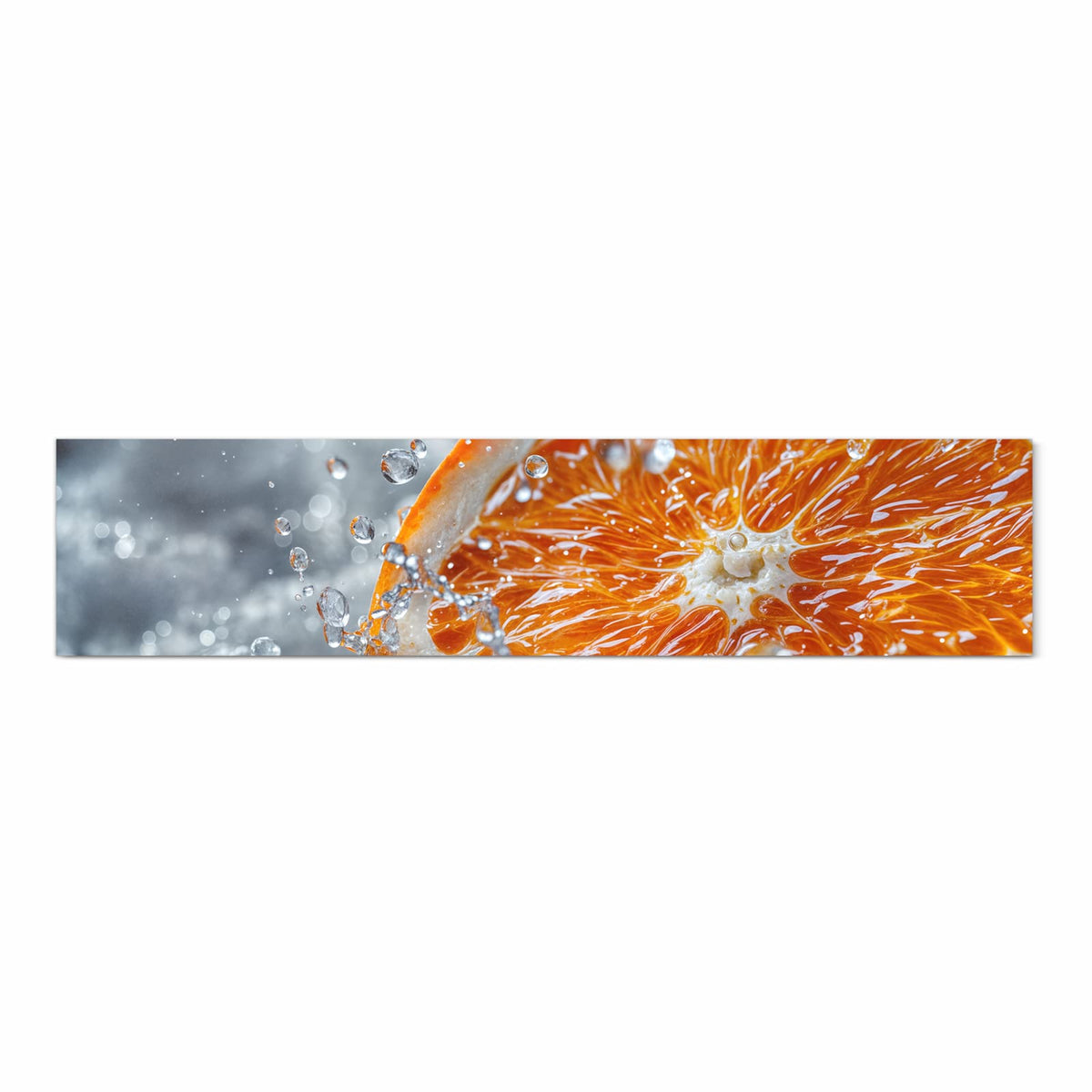Bodenschonender rutschfester Küchenteppich mit Motiv Orangenscheibe Spritz in Frontansicht