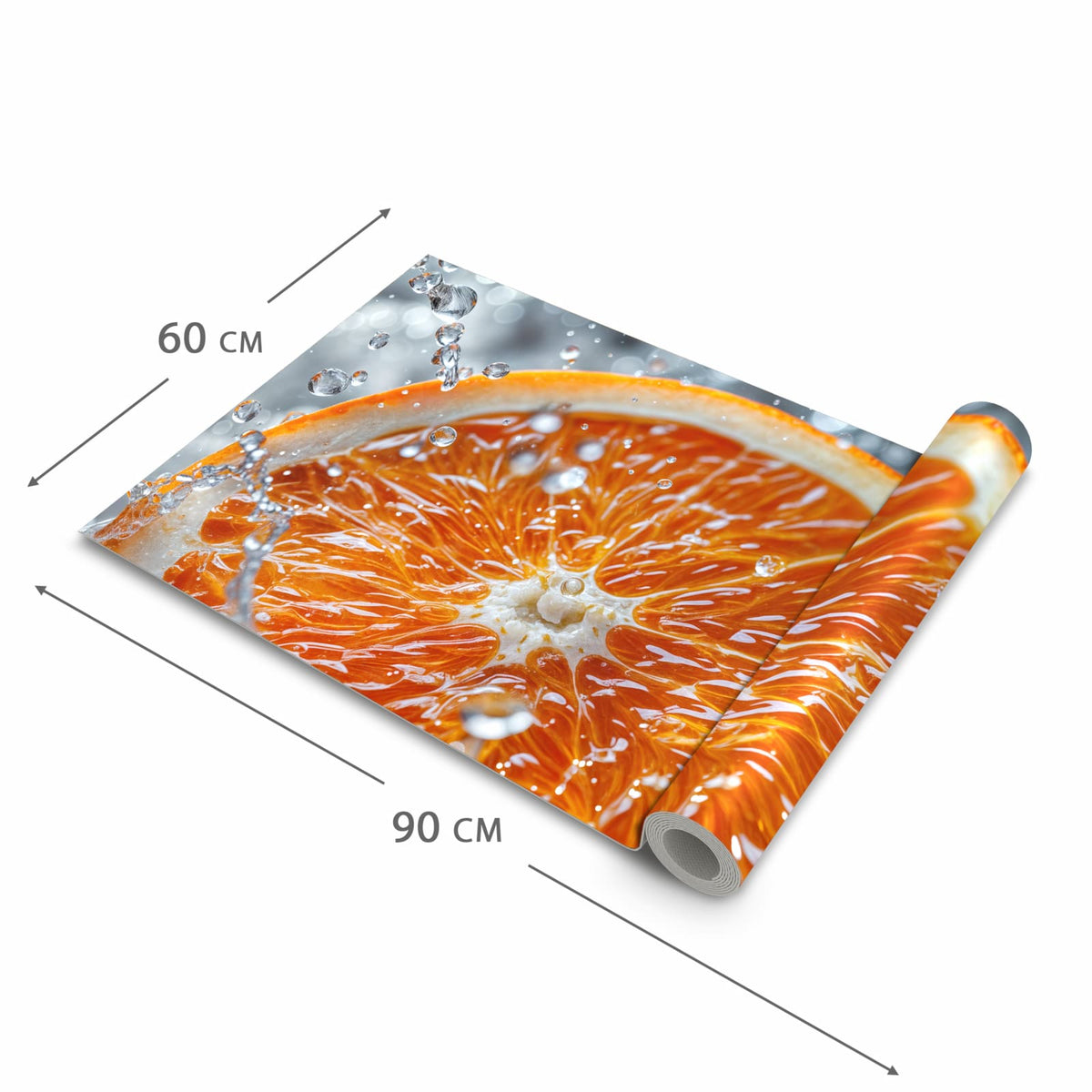 Rutschhemmender Küchenläufer mit Motiv Orangenscheibe Spritz in der Grösse 60x120 cm