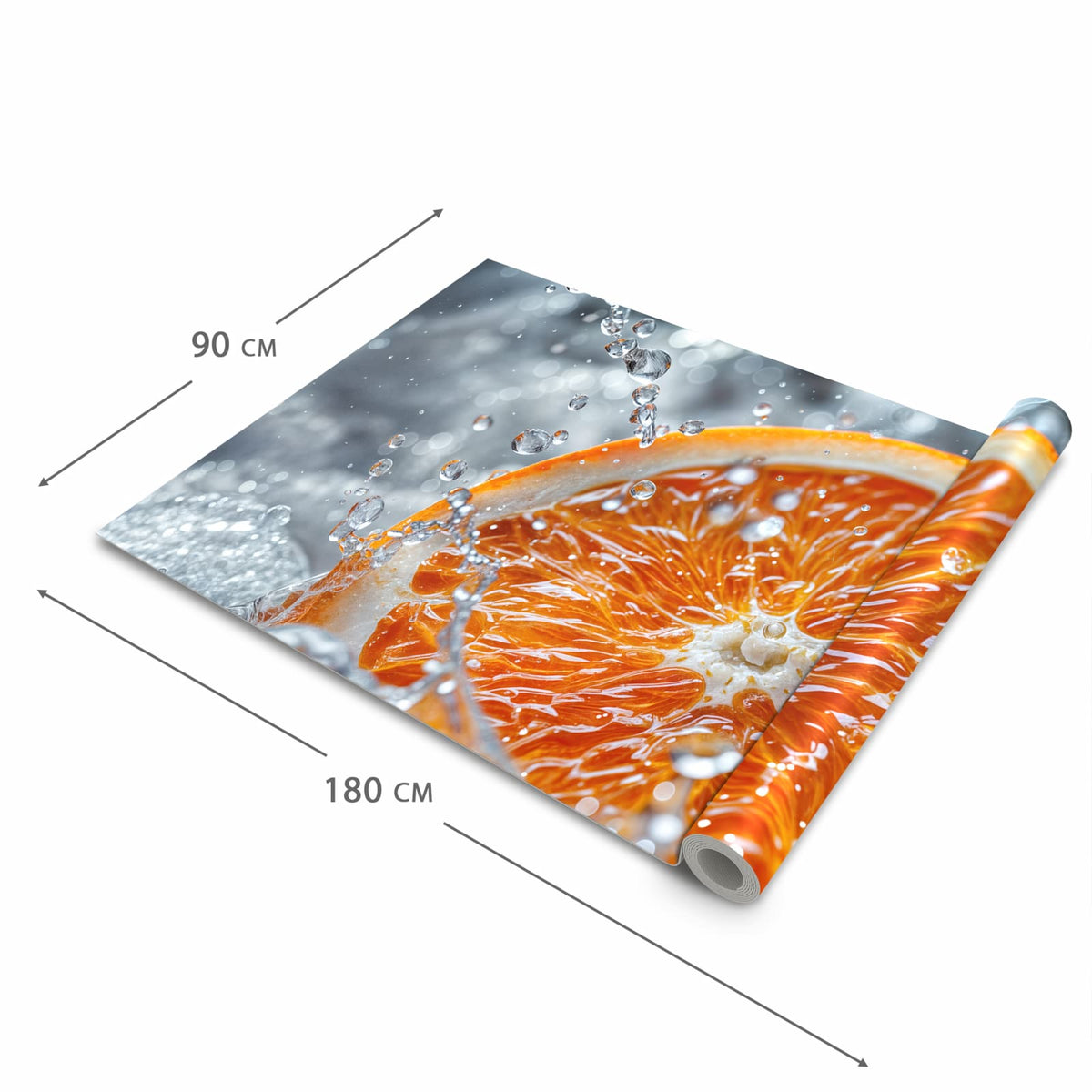 Waschbarer rutschfester Küchenläufer mit Motiv Orangenscheibe Spritz in der Grösse 60x120 cm