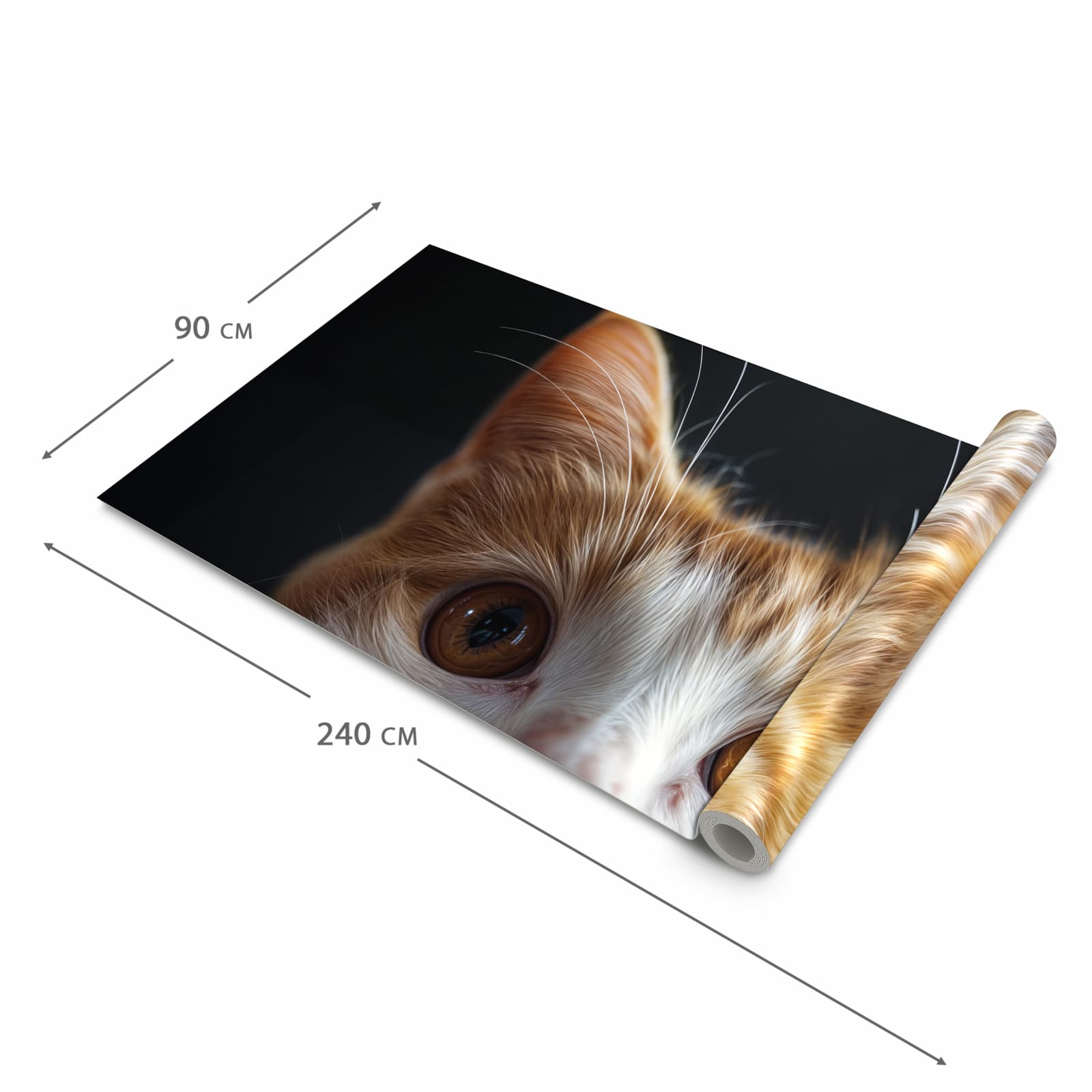 Rutschfester Küchenläufer mit Motiv Sanfte Katzenaugen in der Grösse 90x240 cm für Trittkomfort