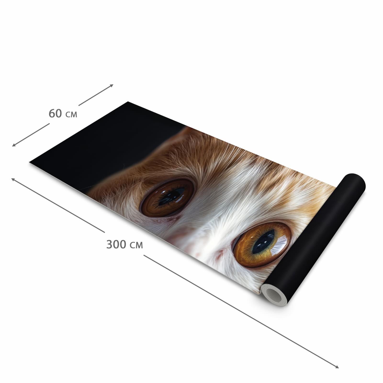 Farbbeständiger rutschfester Küchenteppich mit Motiv Sanfte Katzenaugen in der Grösse 90x240 cm