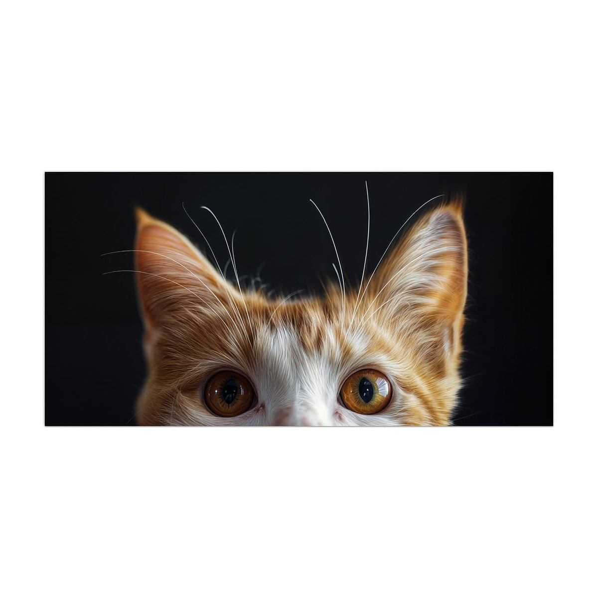 Küchenrückwand aus Glas Katze mit Bernsteinaugen im Hochformat, Motiv bildfüllend von vorn
