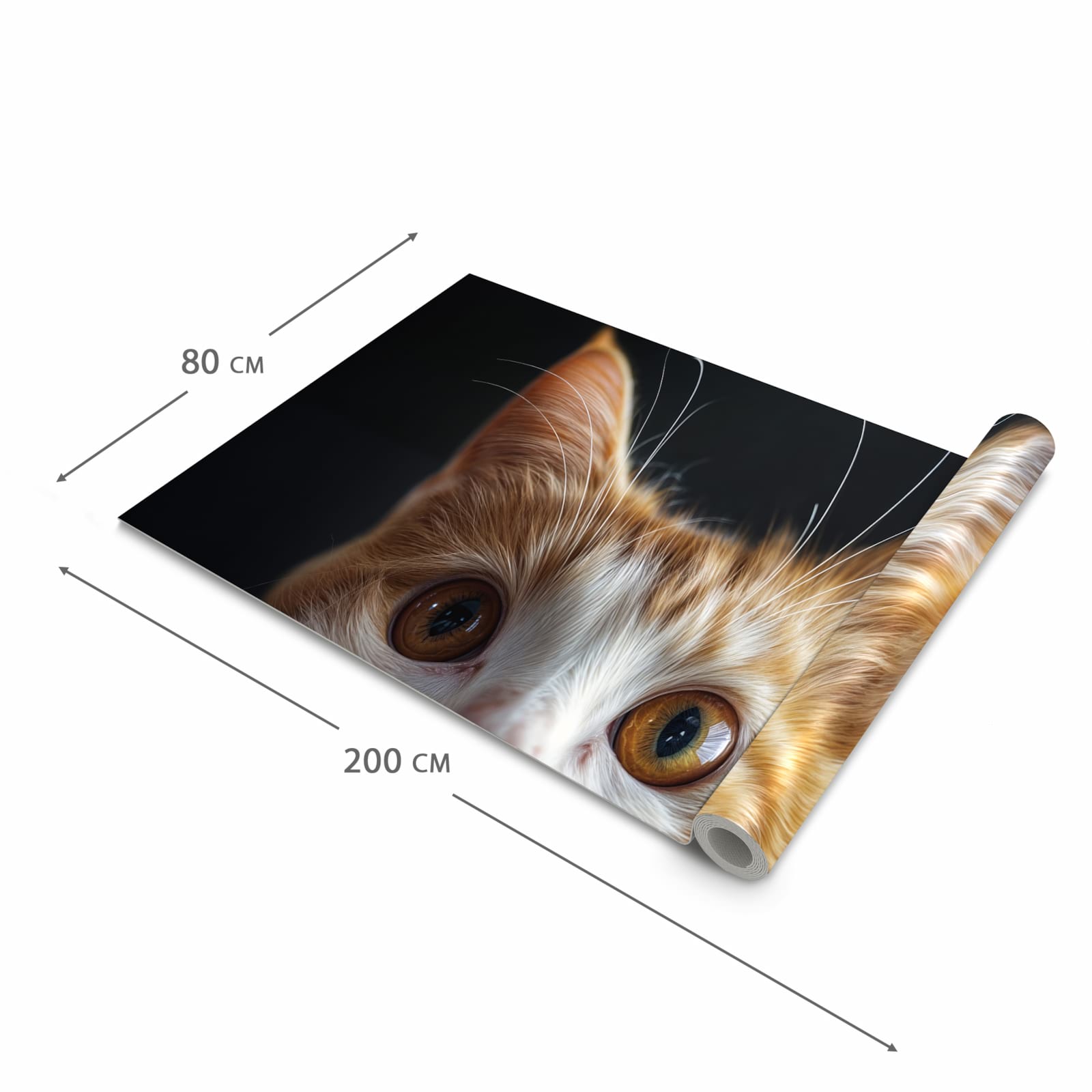 Küchenteppich mit Motiv Sanfte Katzenaugen in der Grösse 90x240 cm für sicheres Aufbewahren