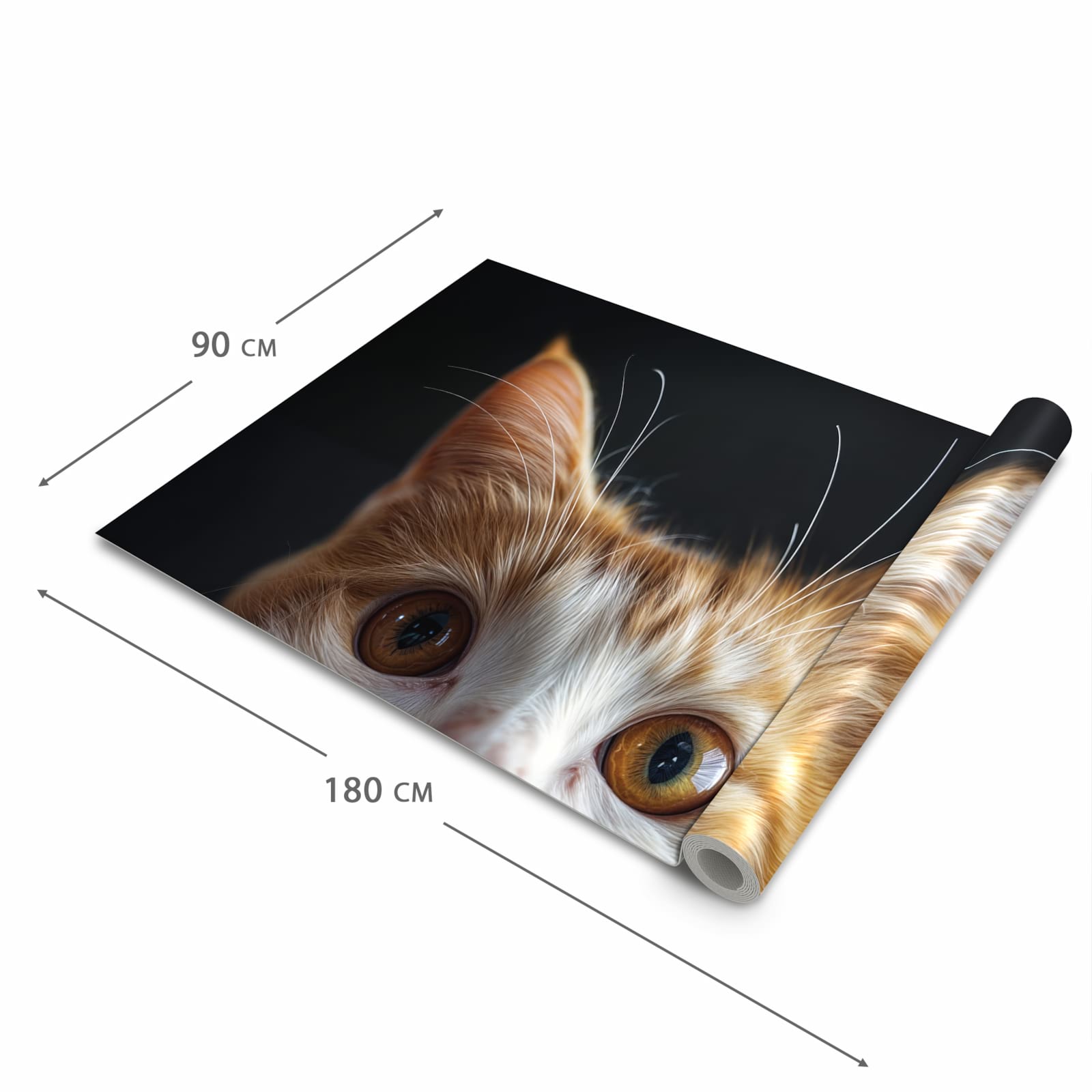 UV-beständiger rutschfester Küchenläufer mit Motiv Sanfte Katzenaugen in der Grösse 90x240 cm