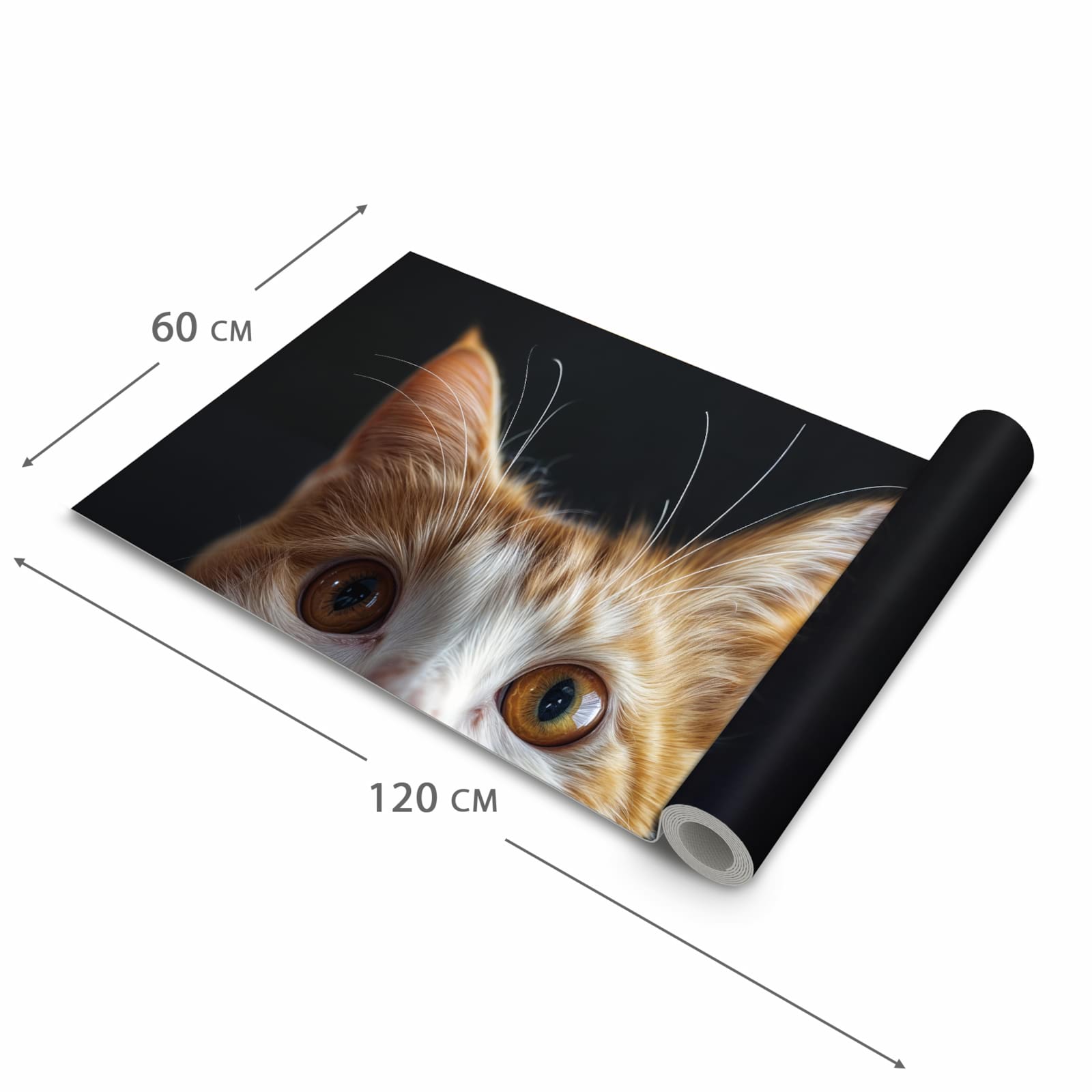 Rutschfester Küchenteppich mit Motiv Sanfte Katzenaugen in der Größe 90x240 cm