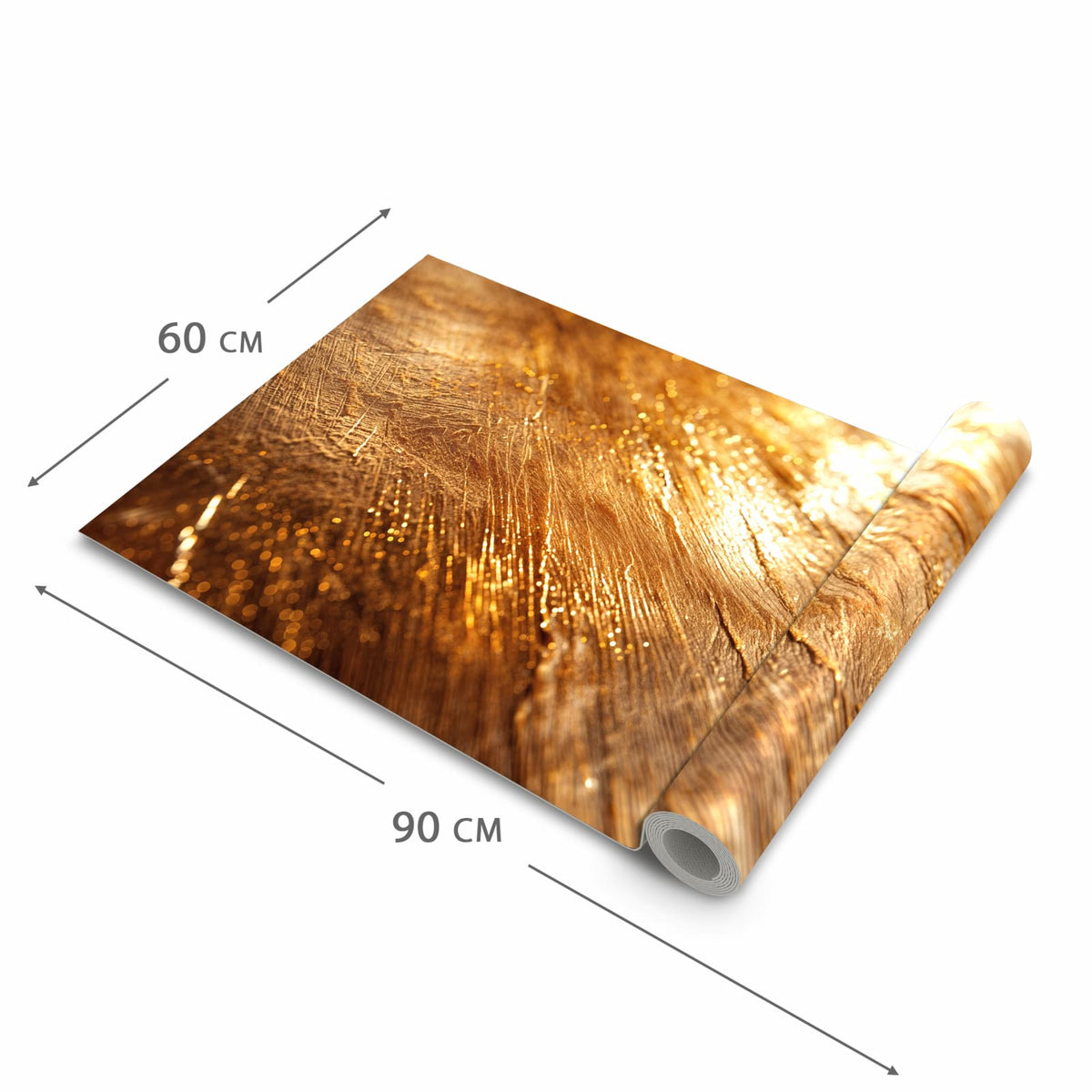 Rutschfester waschbarer Teppich Esstisch mit Motiv Goldene Textur in der Grösse 90x240 cm