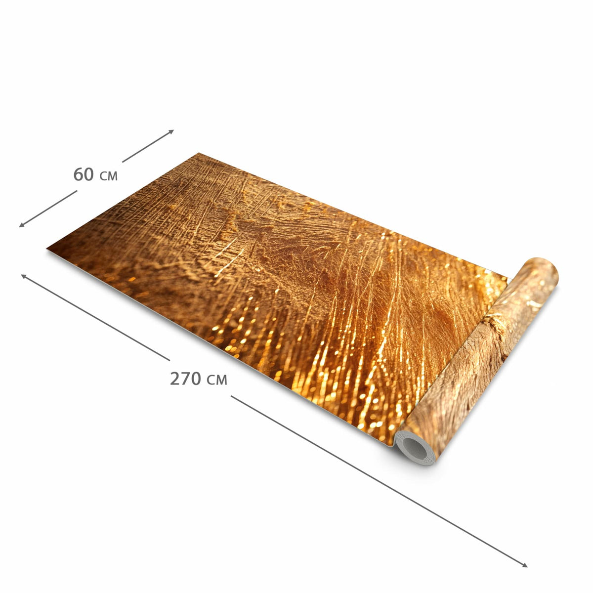 Pflegeleichter waschbarer Küchenteppich mit Motiv Goldene Textur in der Grösse 90x240 cm