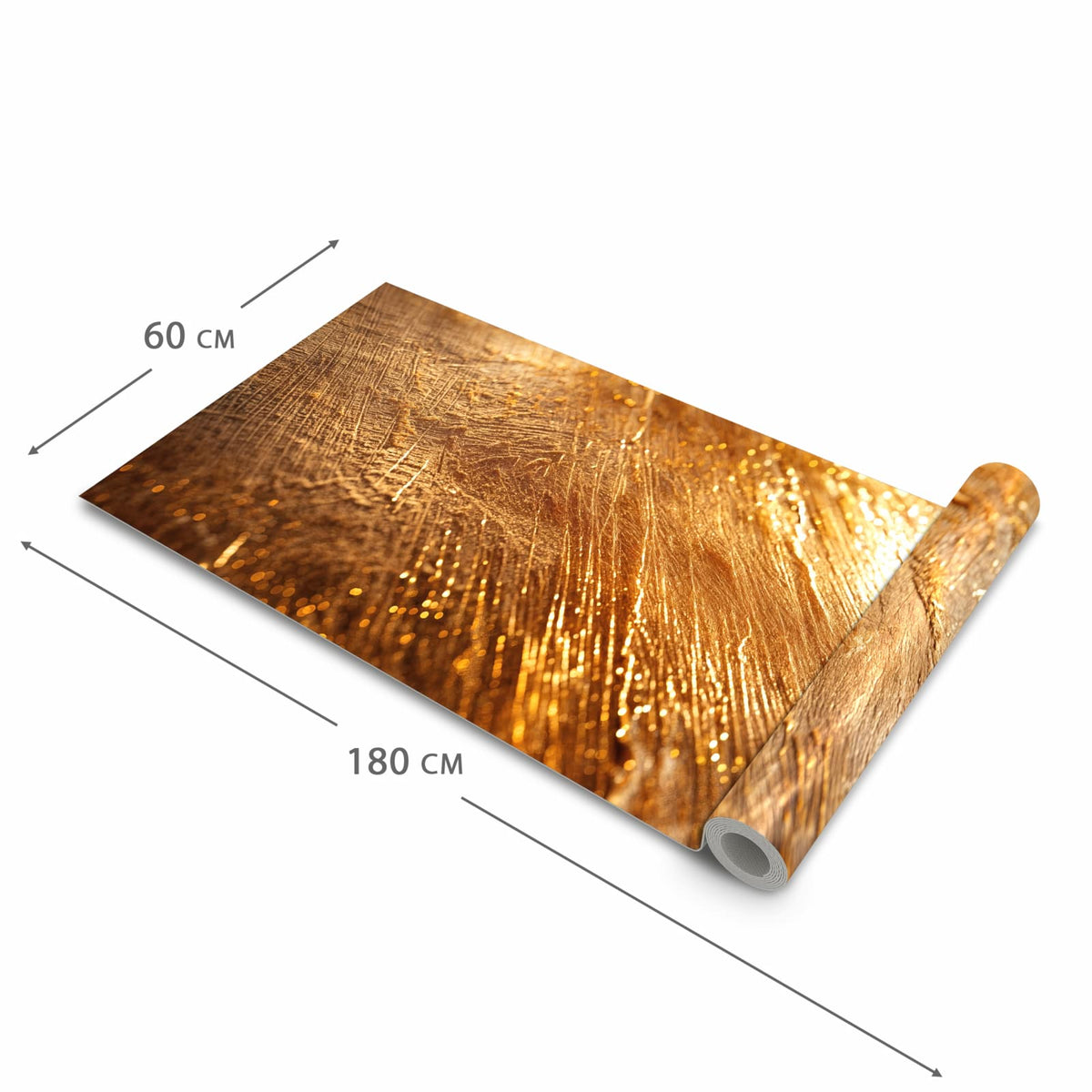 Langlebiger dünner Küchenteppich mit Motiv Goldene Textur in der Grösse 90x240 cm
