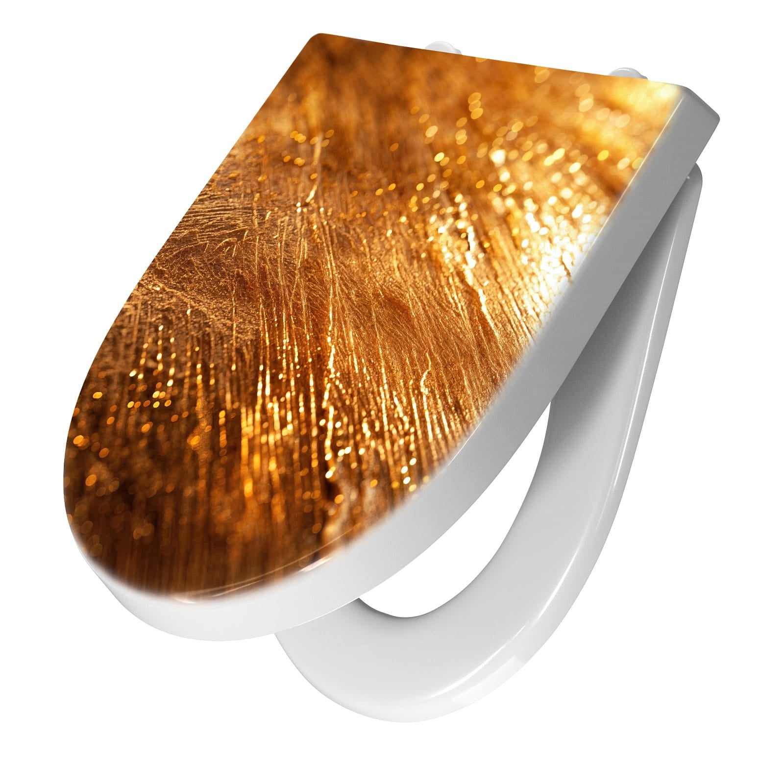WC-Sitz mit Absenkautomatik Goldene Textur