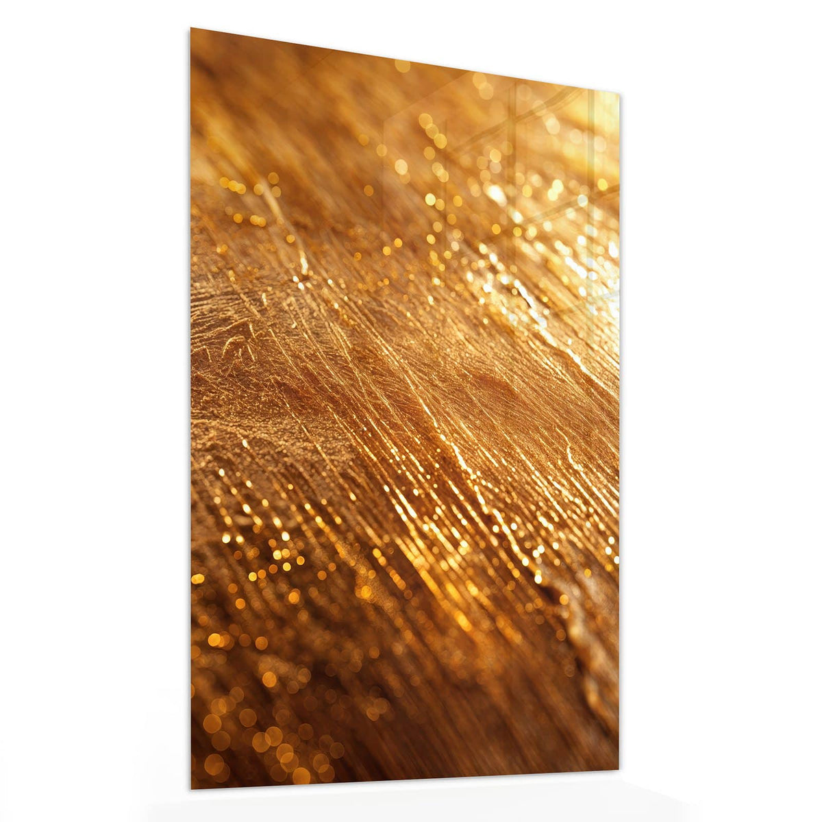 11 Größen – von 30 × 60 bis 60 × 150 cm – Wandbild - Schimmerndes Gold - Hochformat