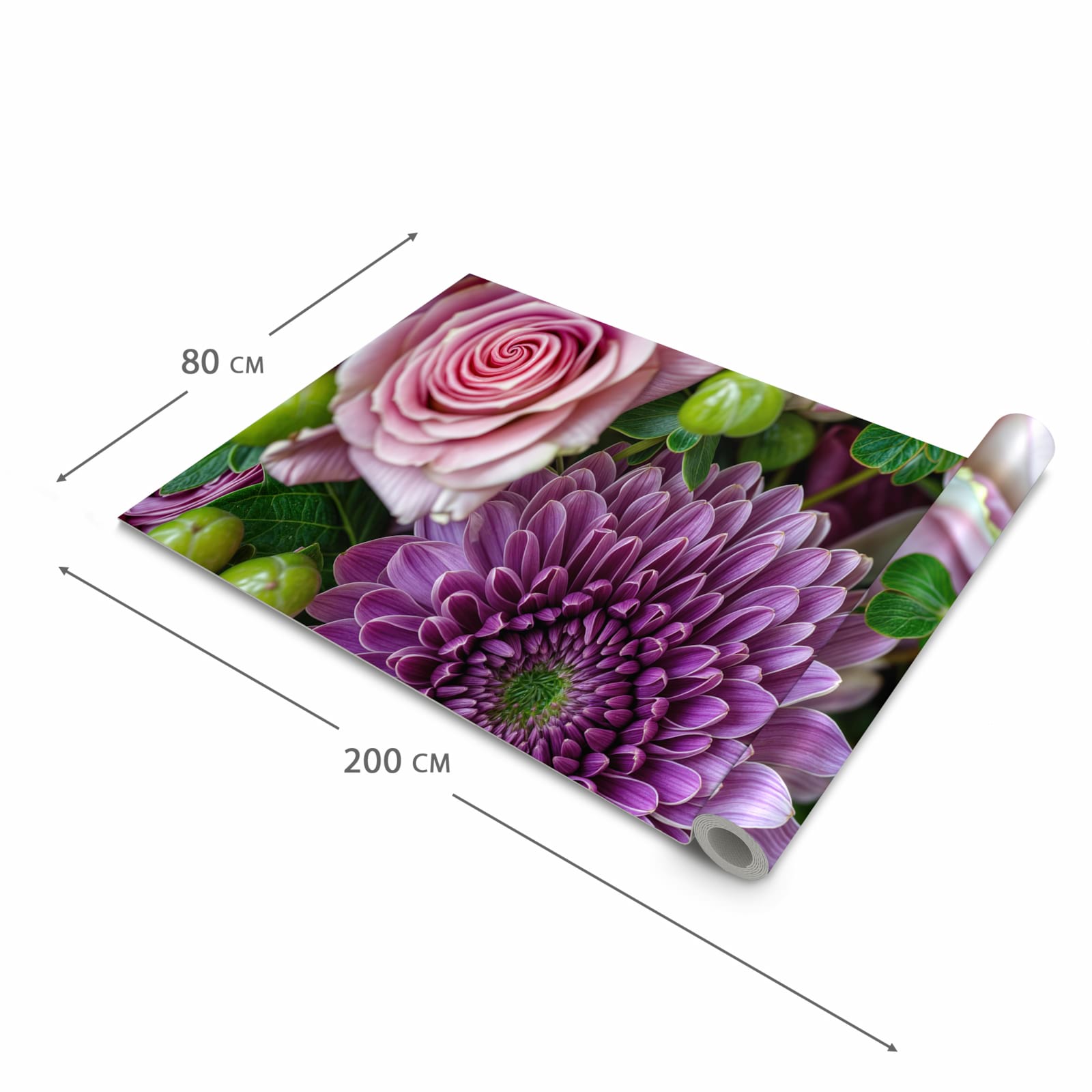 Geräuschdämpfender Küchenläufer mit Motiv Sanfte Blumenarrangement in der Grösse 90x180 cm