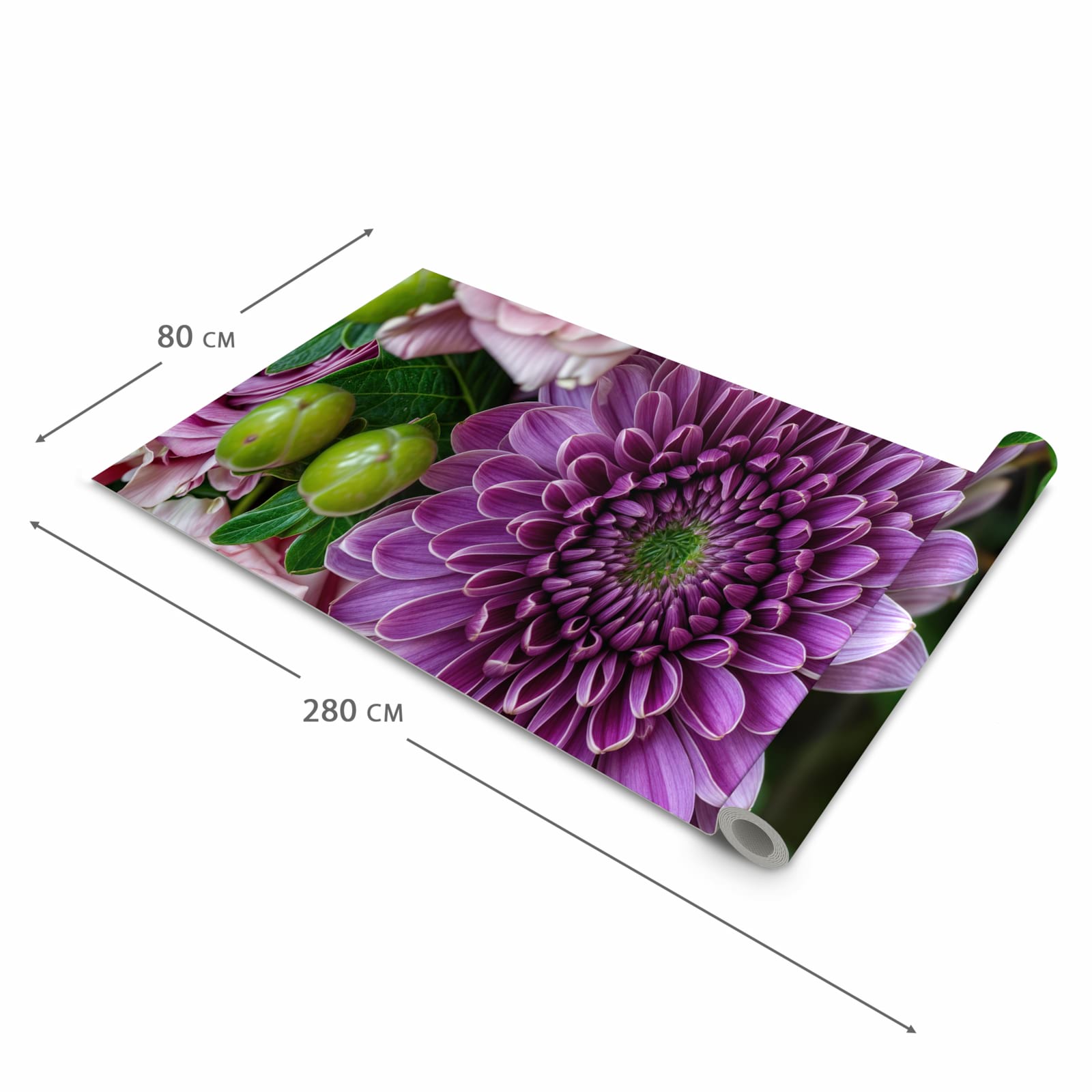 UV-beständiger Küchenläufer mit Motiv Sanfte Blumenarrangement in der Grösse 90x240 cm