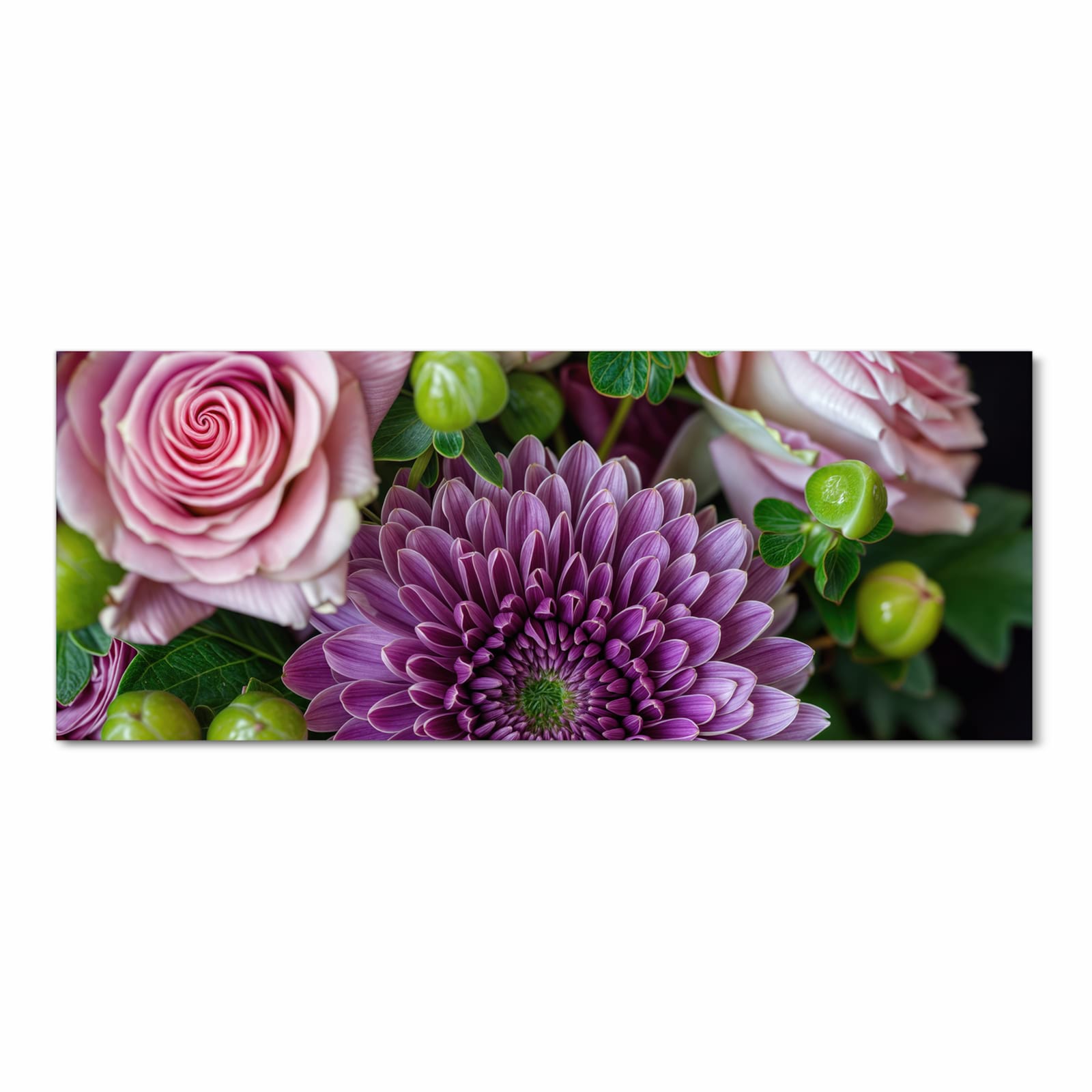 Schmutzabweisender Küchenläufer mit Motiv Sanfte Blumenarrangement in Frontansicht