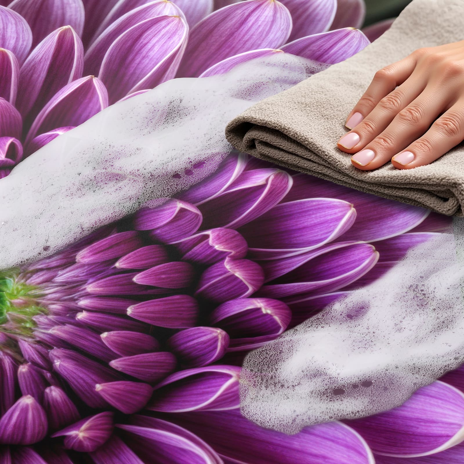 Formstabiler Küchenläufer nach Maß mit Motiv Sanfte Blumenarrangement, einfach zu reinigen